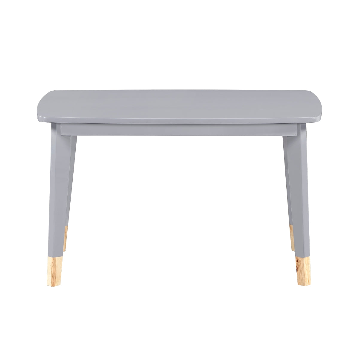 Gray kids dining table and chair set from MAZ Sloane Collection, featuring a 5-piece children's furniture set with a front view.