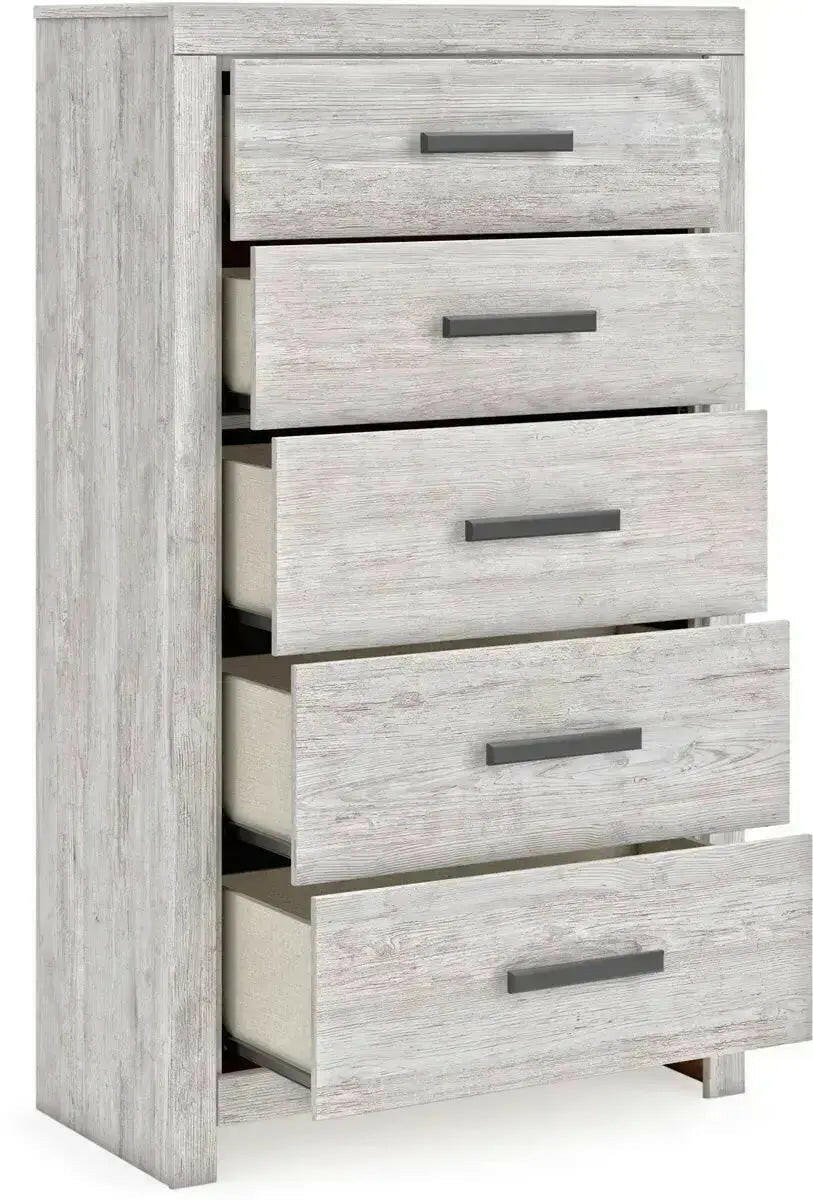 Open-angle view of Ashley Cayboni bedroom set by Signature Design by Ashley, showcasing the bed frame and matching furniture pieces.
