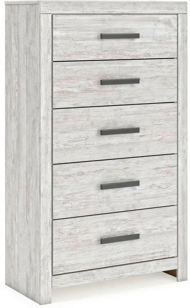 Ashley Cayboni bedroom set by Signature Design, includes bed frame and matching furniture, shown from an angled side view.