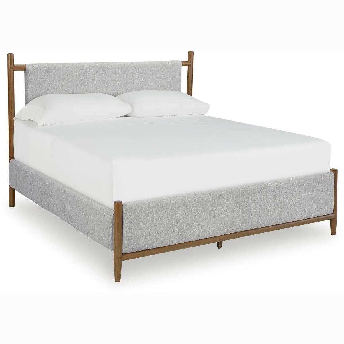 Signature Design by Ashley Lyncott upholstered panel bedroom set with bed frame, headboard, and matching furniture in stylish design.