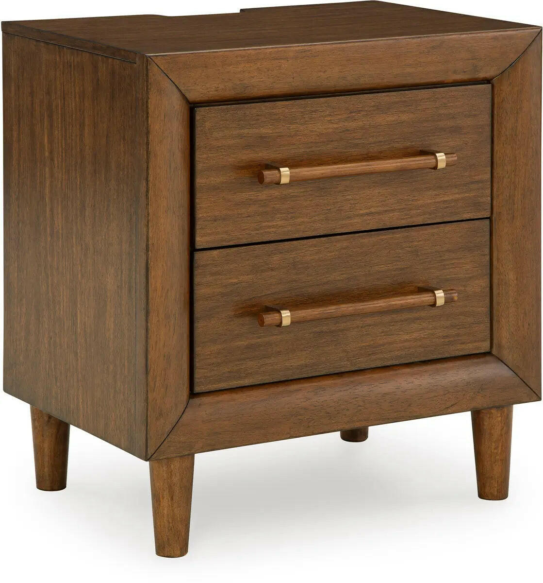 Lyncott upholstered panel bedroom set by Signature Design Ashley, featuring a bed with a padded headboard and matching nightstands.