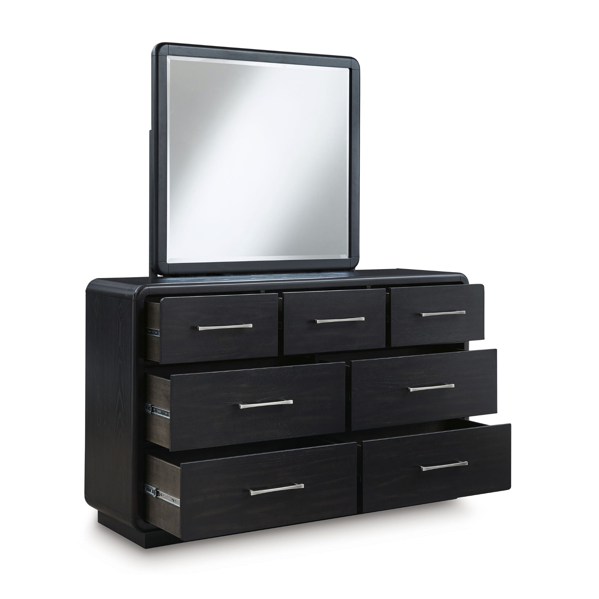 Signature Ashley Rowanbeck upholstered panel bedroom set with a bed, matching nightstands, and a coordinated bedroom design.