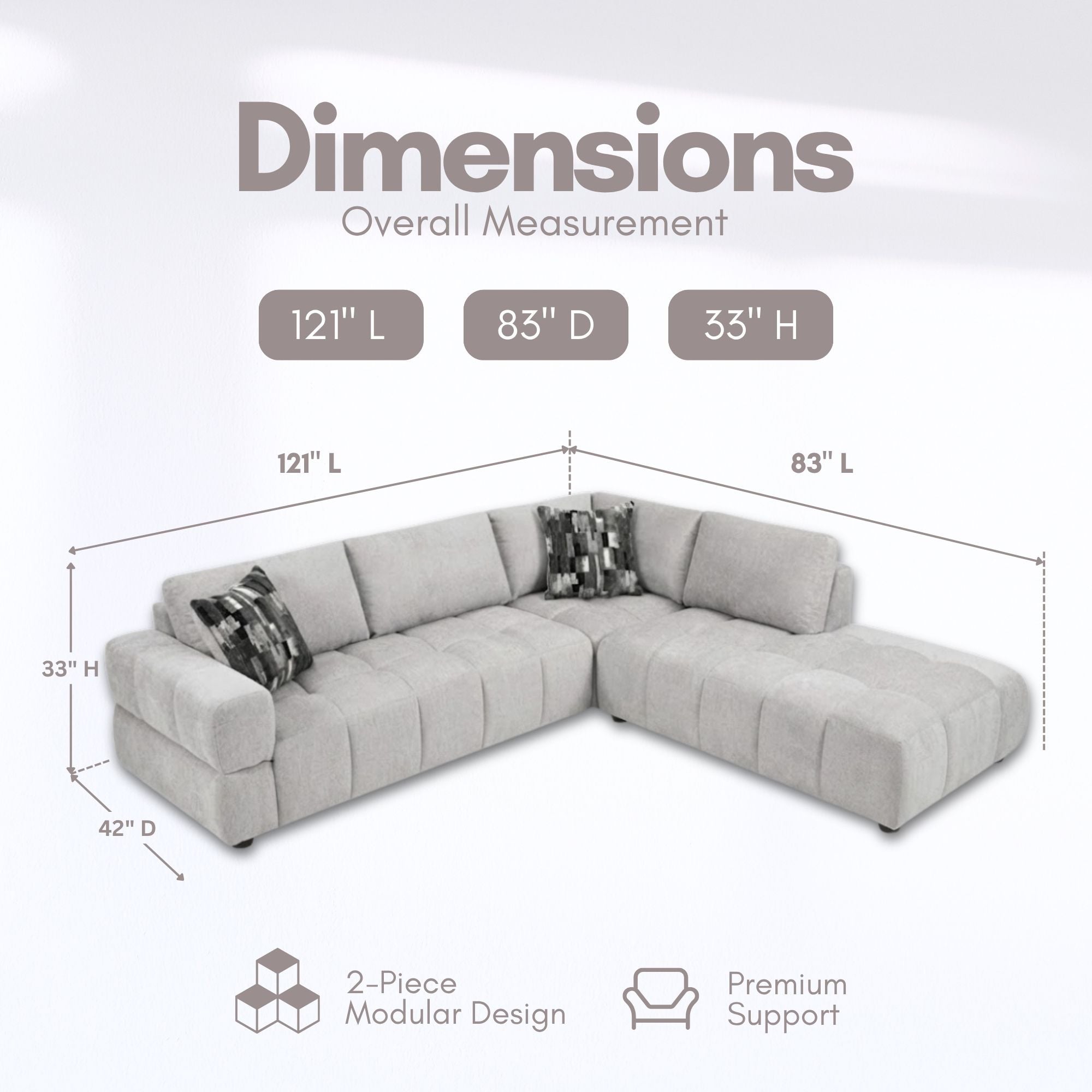 Canadian-made Baddeck modern sectional sofa by Fancy, featuring plush cushions, sleek design, and contemporary upholstery.