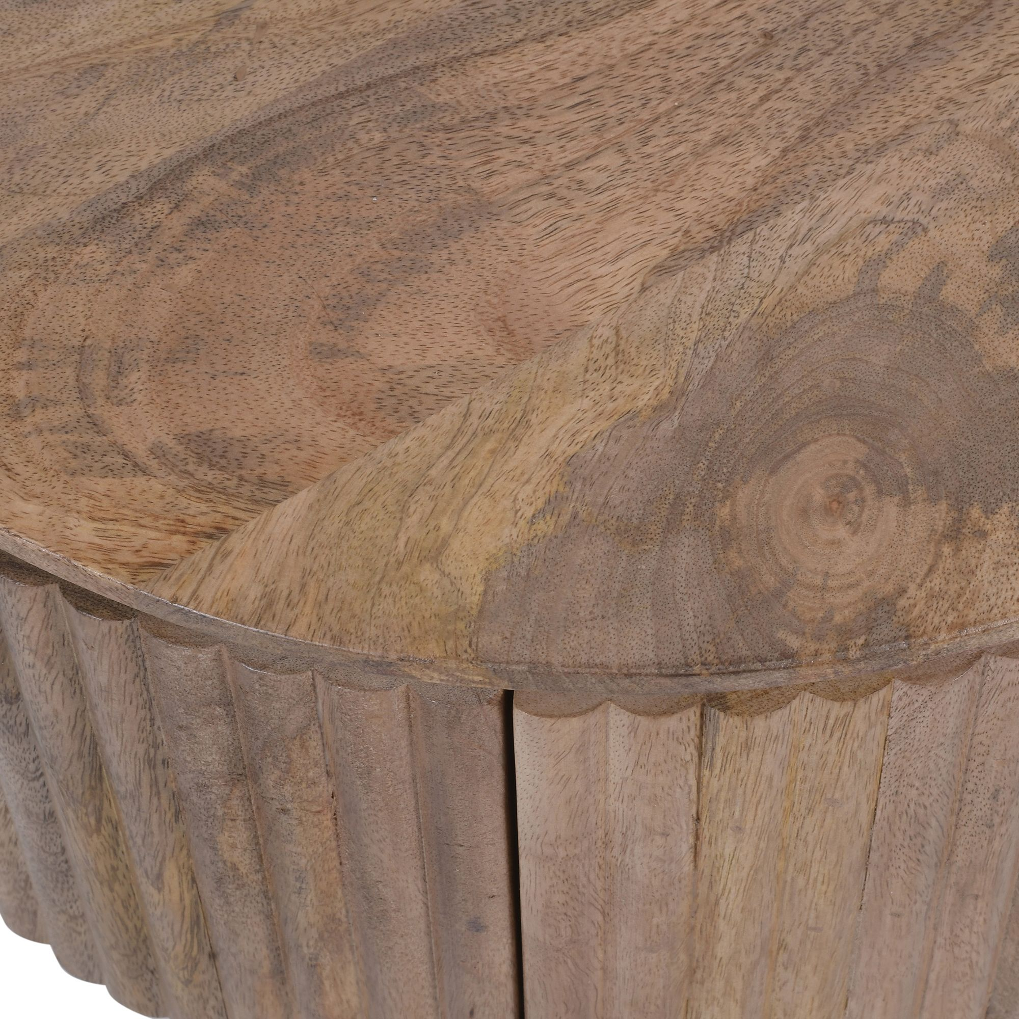 Balark Round 1-Drawer Accent Table in Natural (Pre-order)