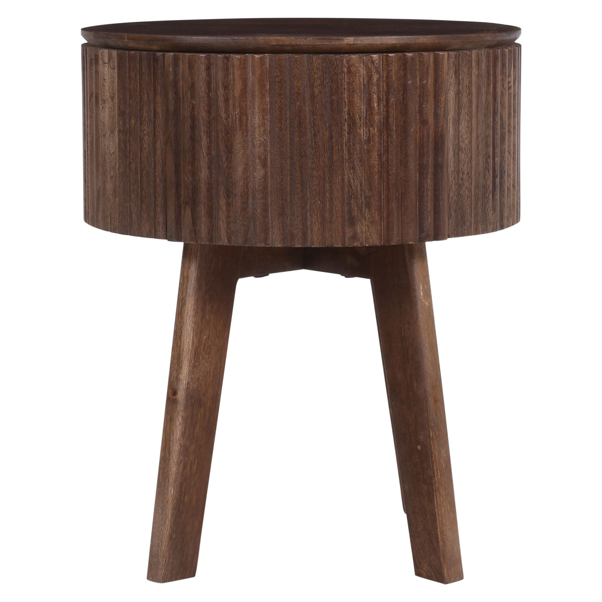 Balark Round 1-Drawer Accent Table in Walnut (Pre-Order)
