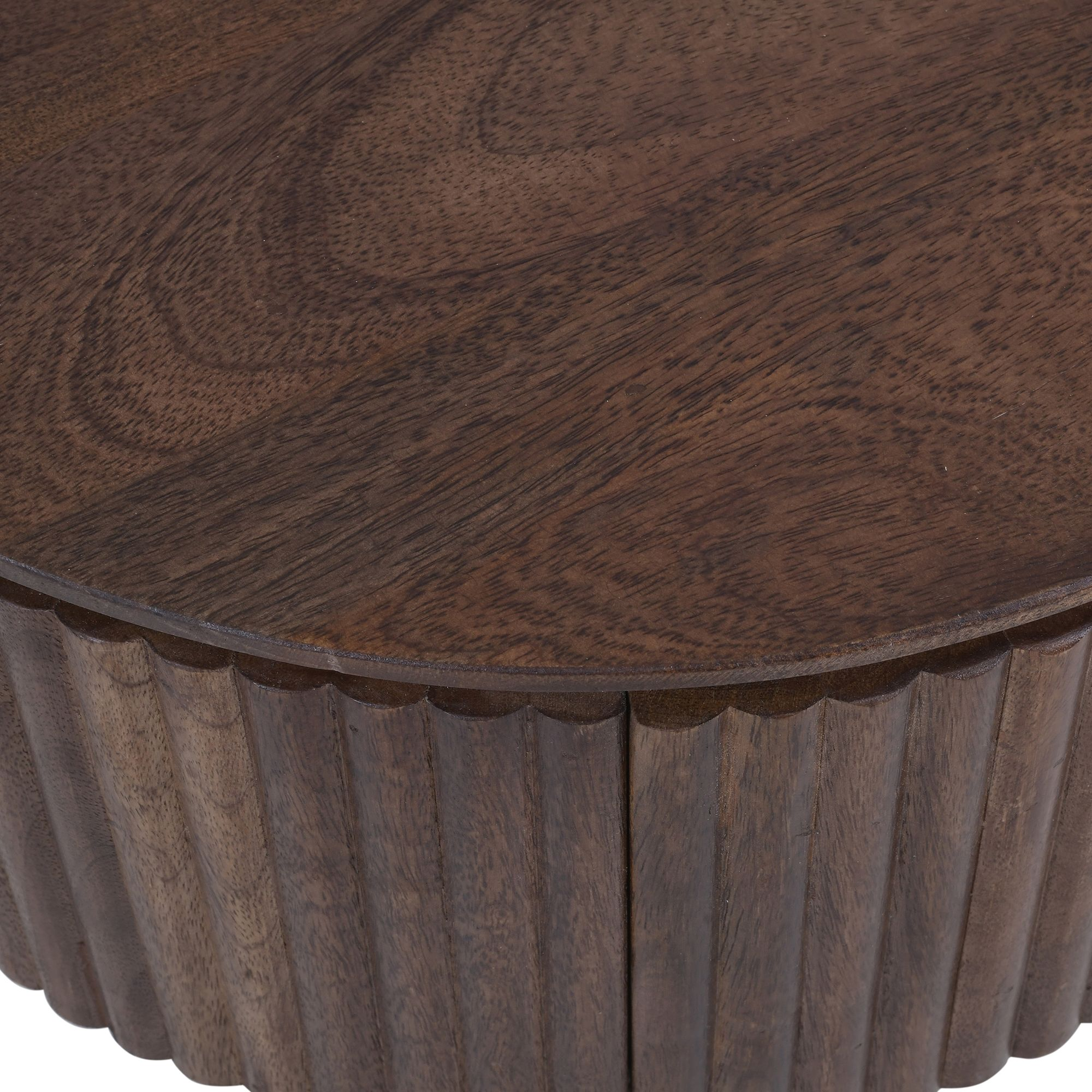 Balark Round 1-Drawer Accent Table in Walnut (Pre-Order)