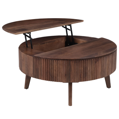 Balark Round Lift-Top Coffee Table in Walnut (Pre-order)