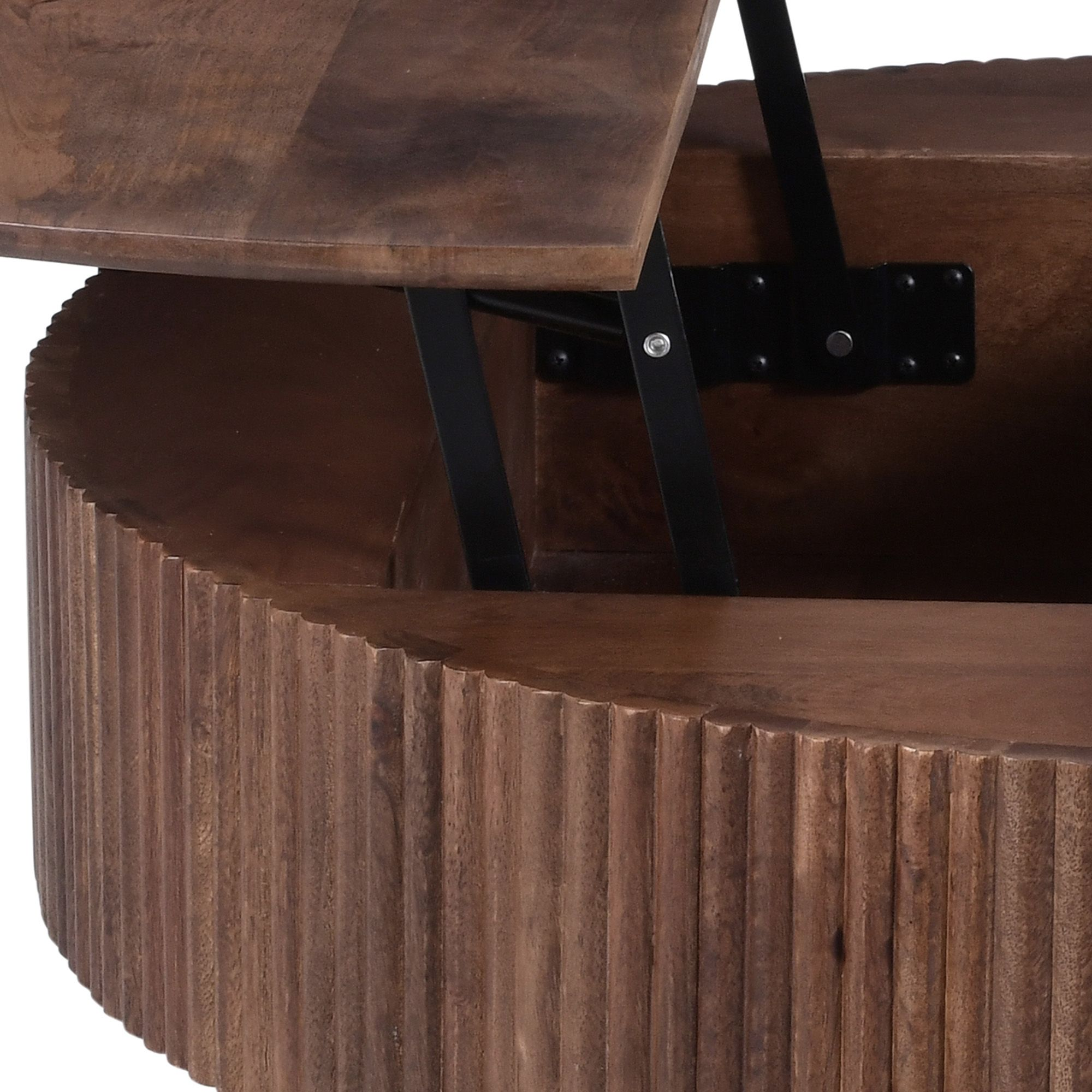 Balark Round Lift-Top Coffee Table in Walnut (Pre-order)