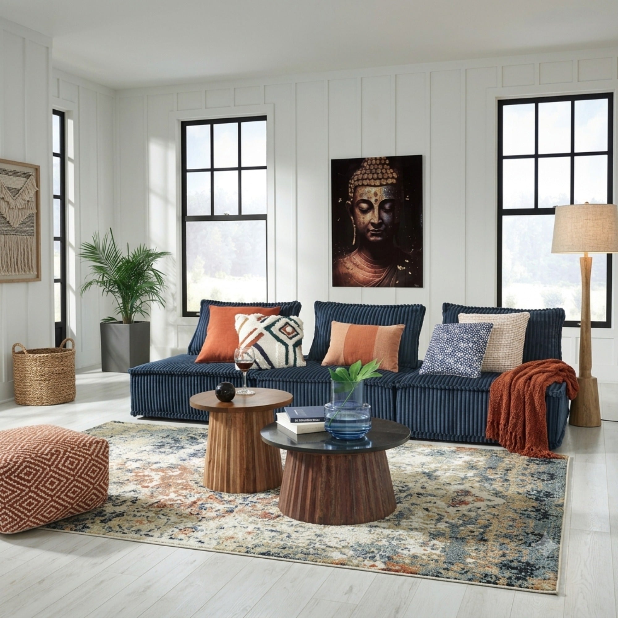 Bales 3-Piece Modular Sofa in Navy