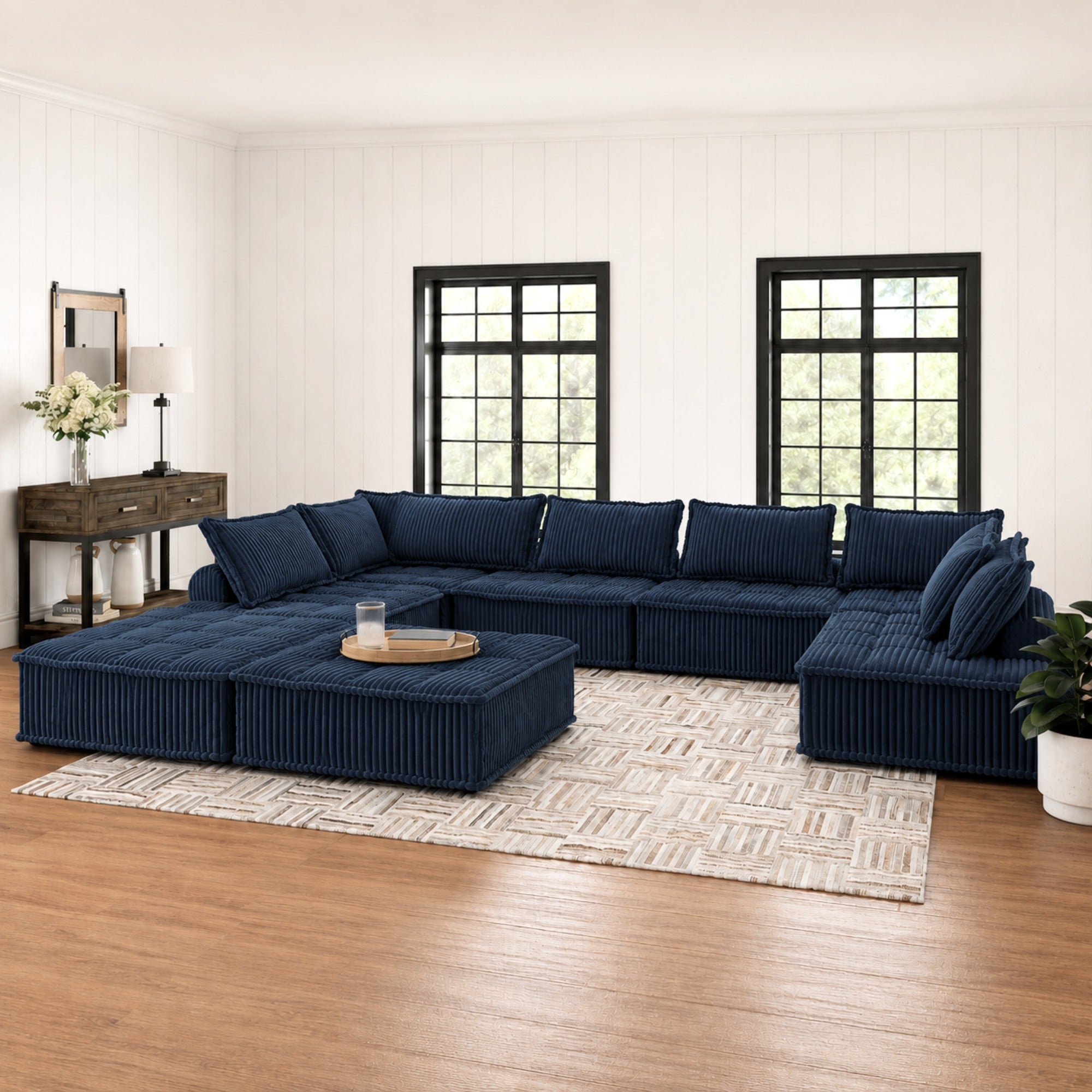 Bales 8-Piece Modular Sectional in Navy
