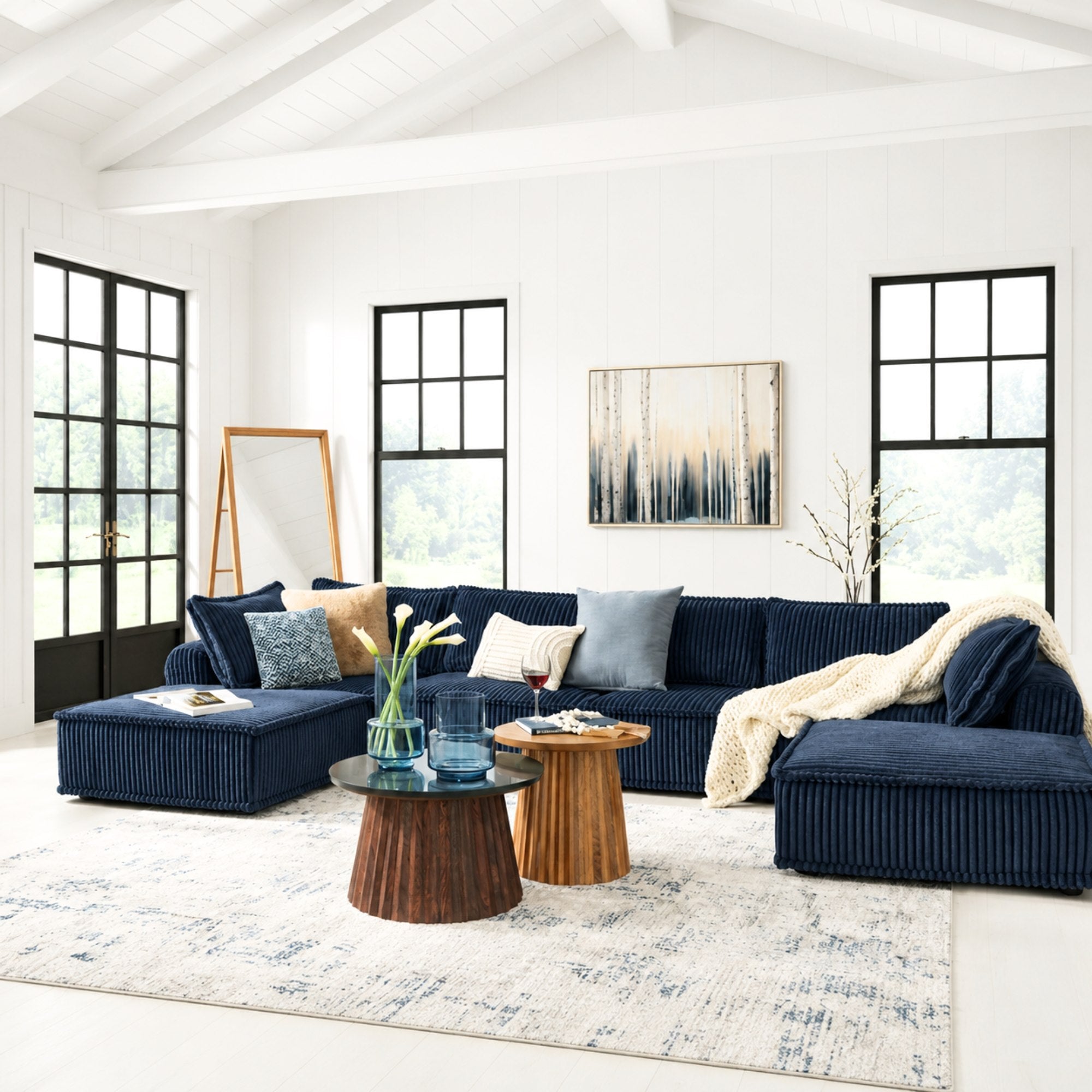Bales 6-Piece Modular Sectional in Navy