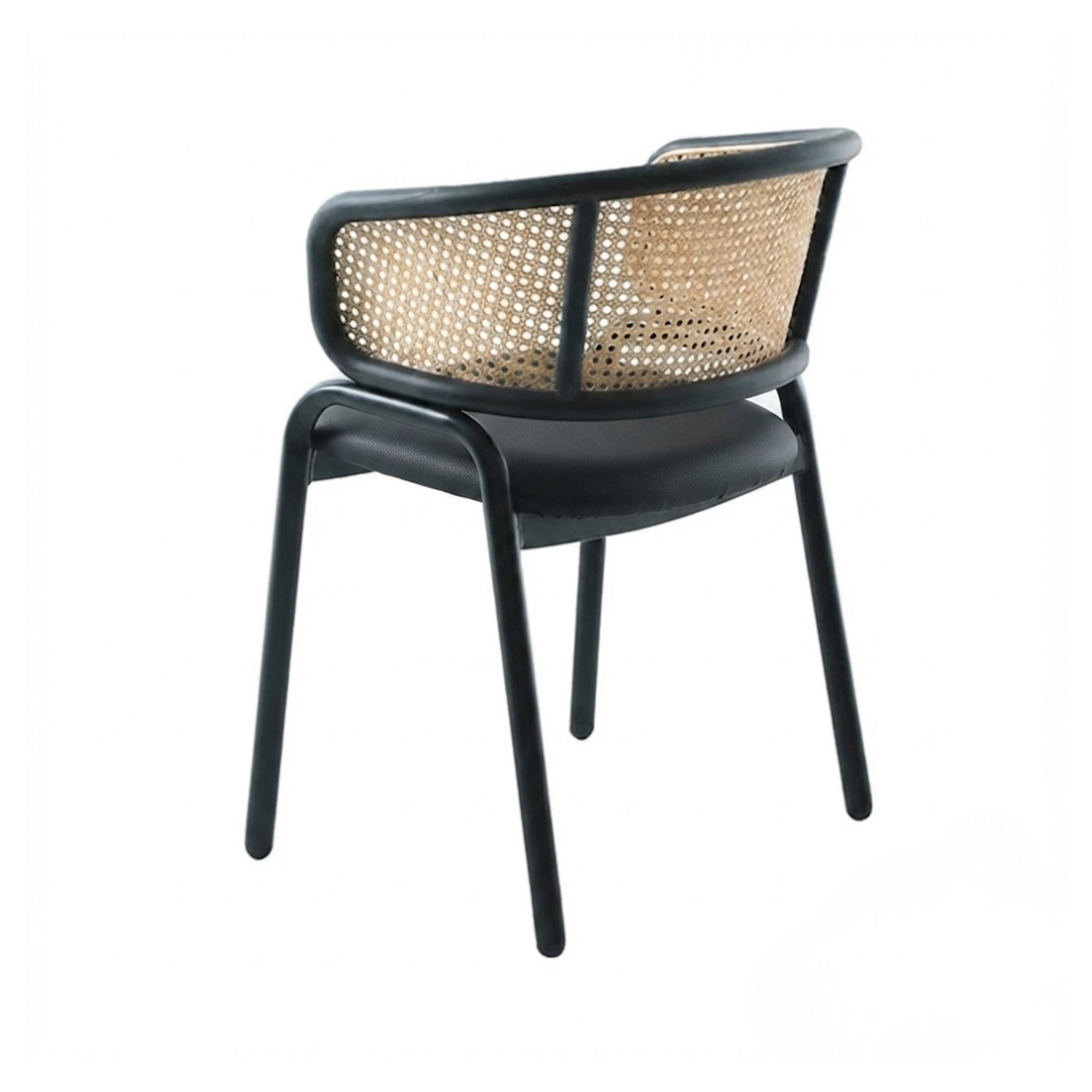 Black Bali arm dining chair by Elite Living featuring sleek design and comfortable armrests for modern dining spaces.