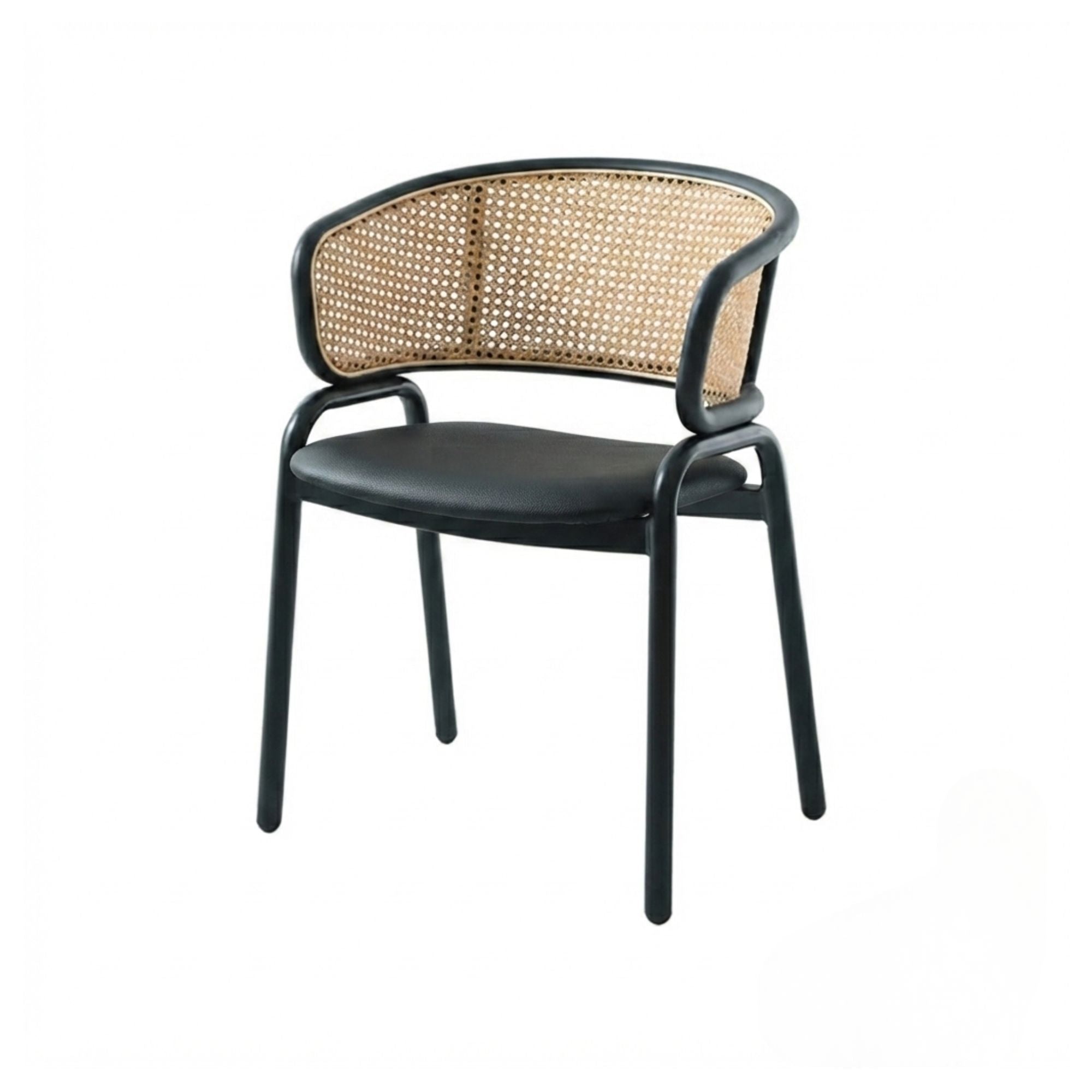 Black Bali arm dining chair by Elite Living, featuring sleek design and comfortable armrests, ideal for modern dining spaces.
