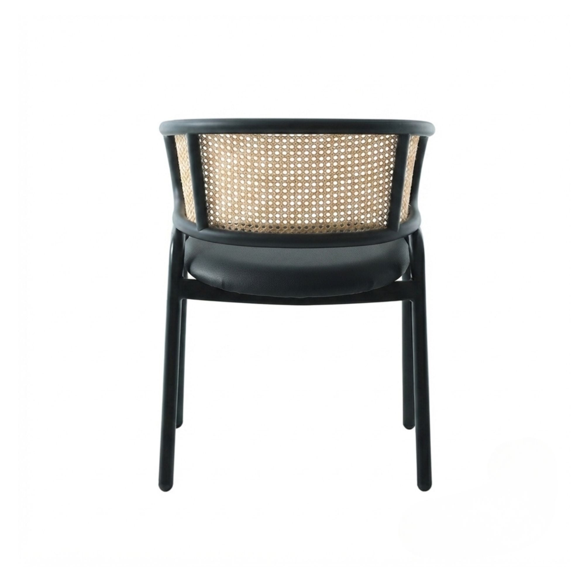 Black Bali arm dining chair by Elite Living, showcasing sleek armrests and modern design for stylish dining spaces.