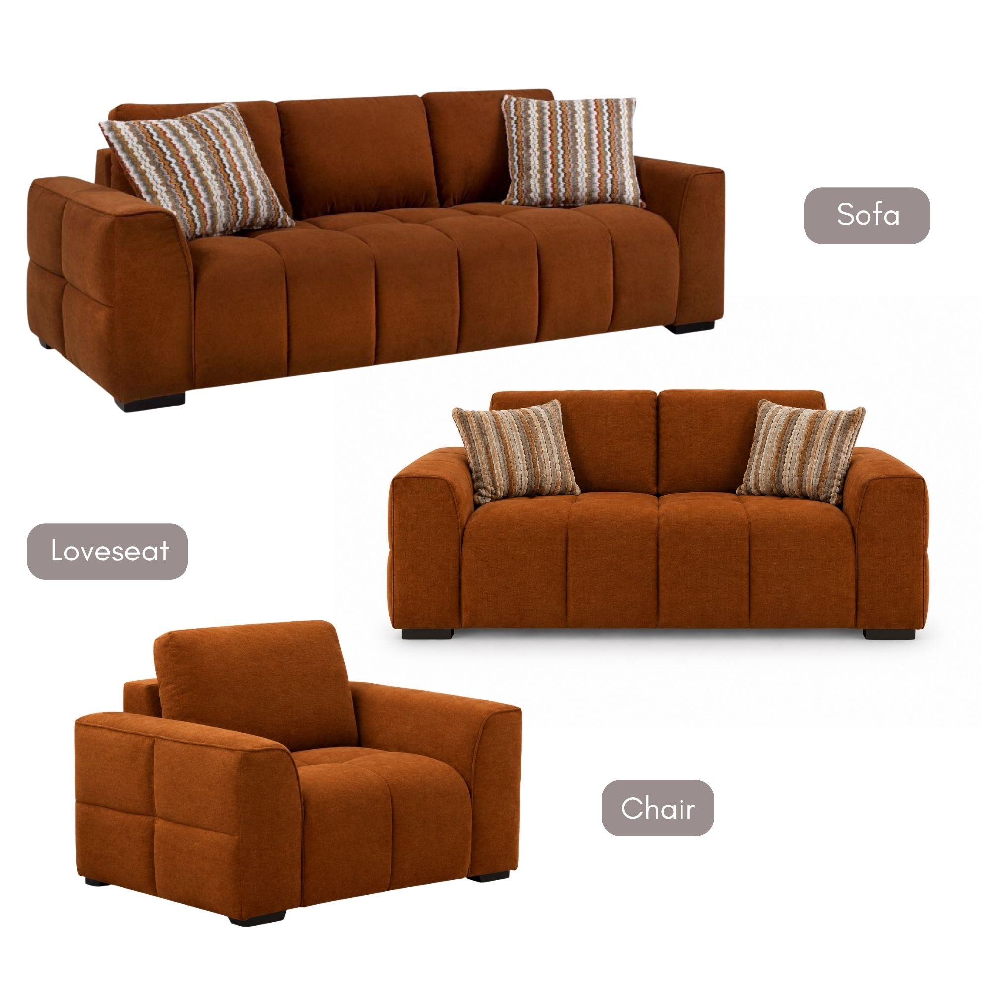 Canadian-made Clayton Modern Sofa Set