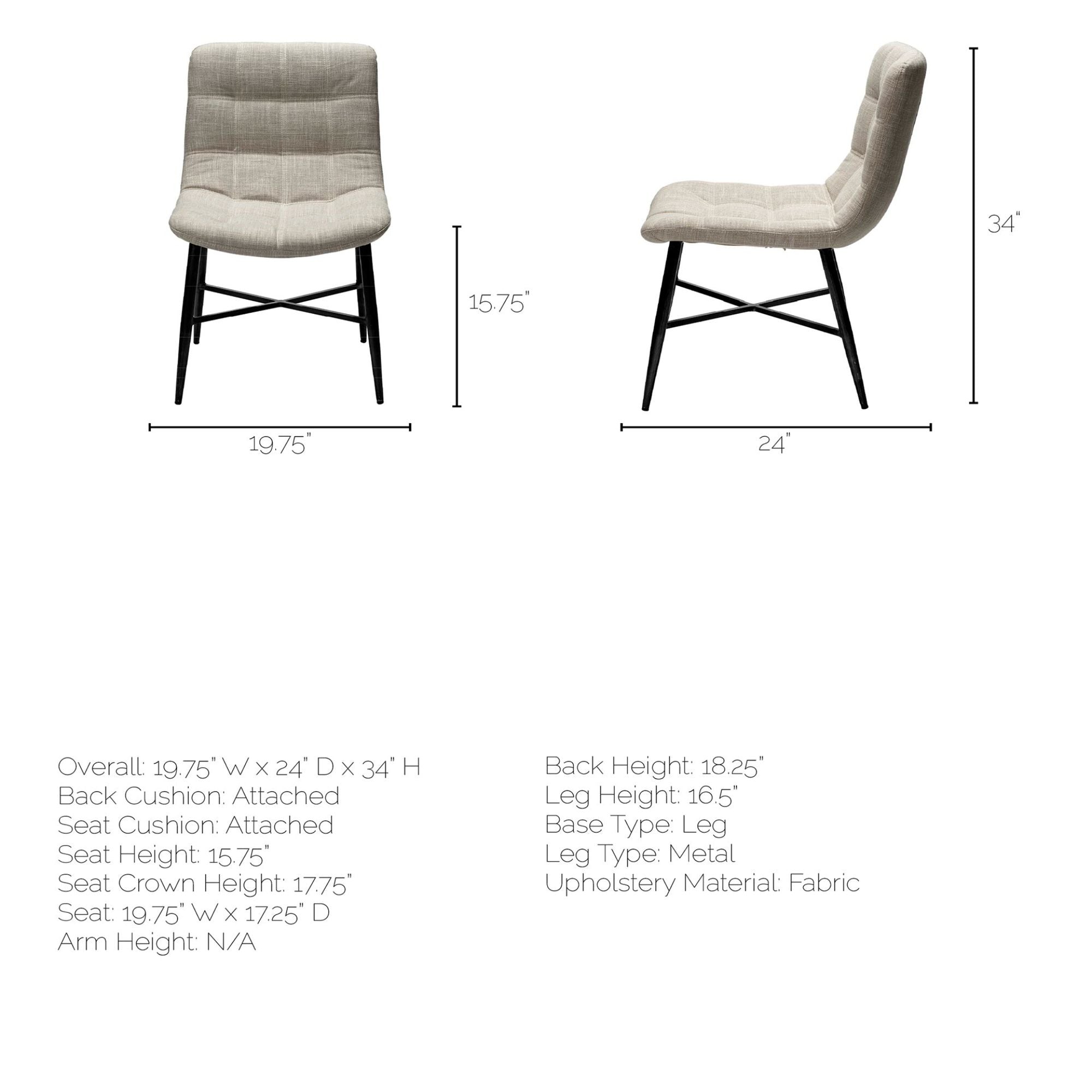 Mercana Barrow Collection Dining Chair in Beige | CastleUp Experience Centre Online Furniture