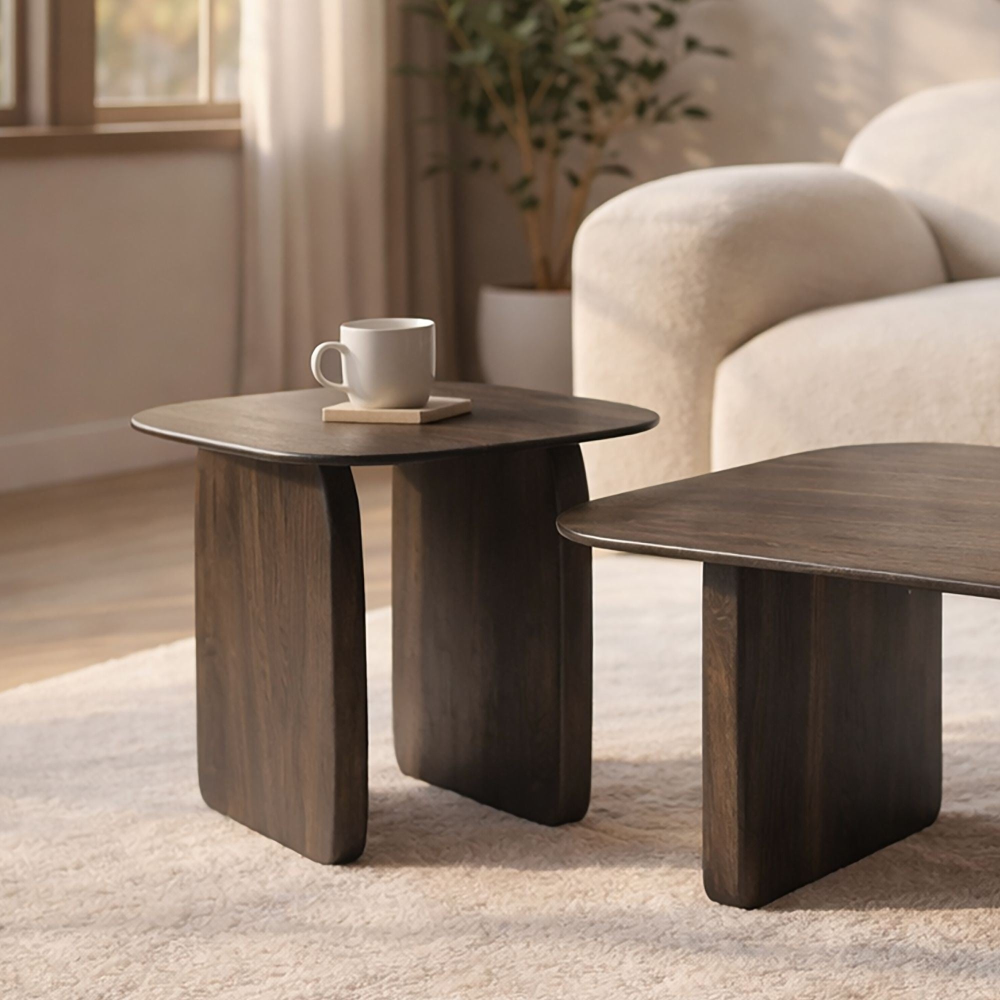 Bazul Organic End Table in Mocha