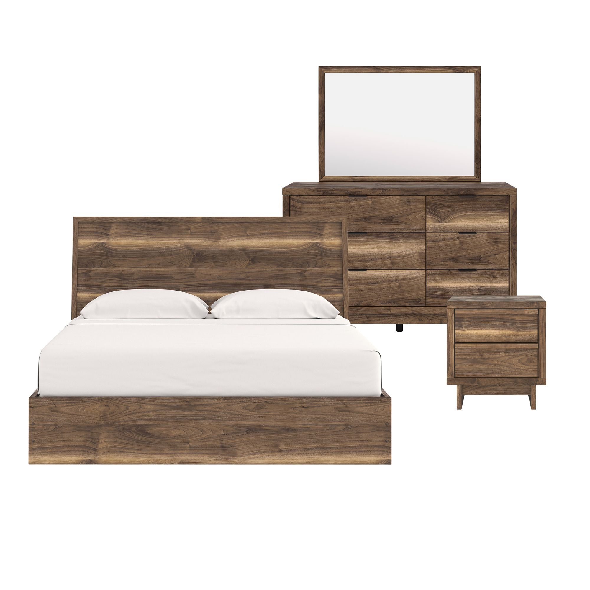 Ashley Chirason panel bed bedroom set with matching nightstands and dresser in a modern bedroom decor