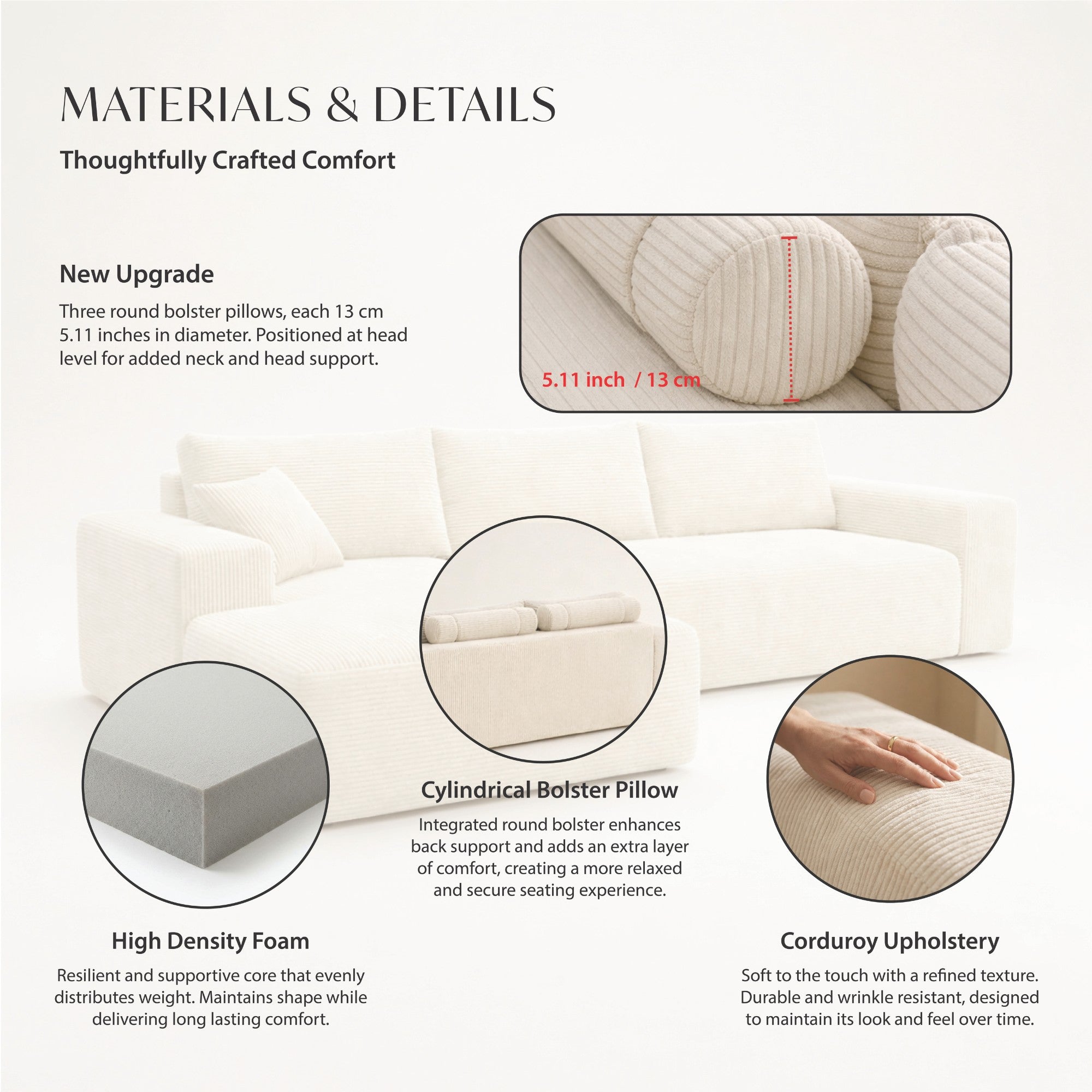 Corduray Cloud Compression Sectional with Deep Seat Beige | CastleUp Experience Centre Online Furniture