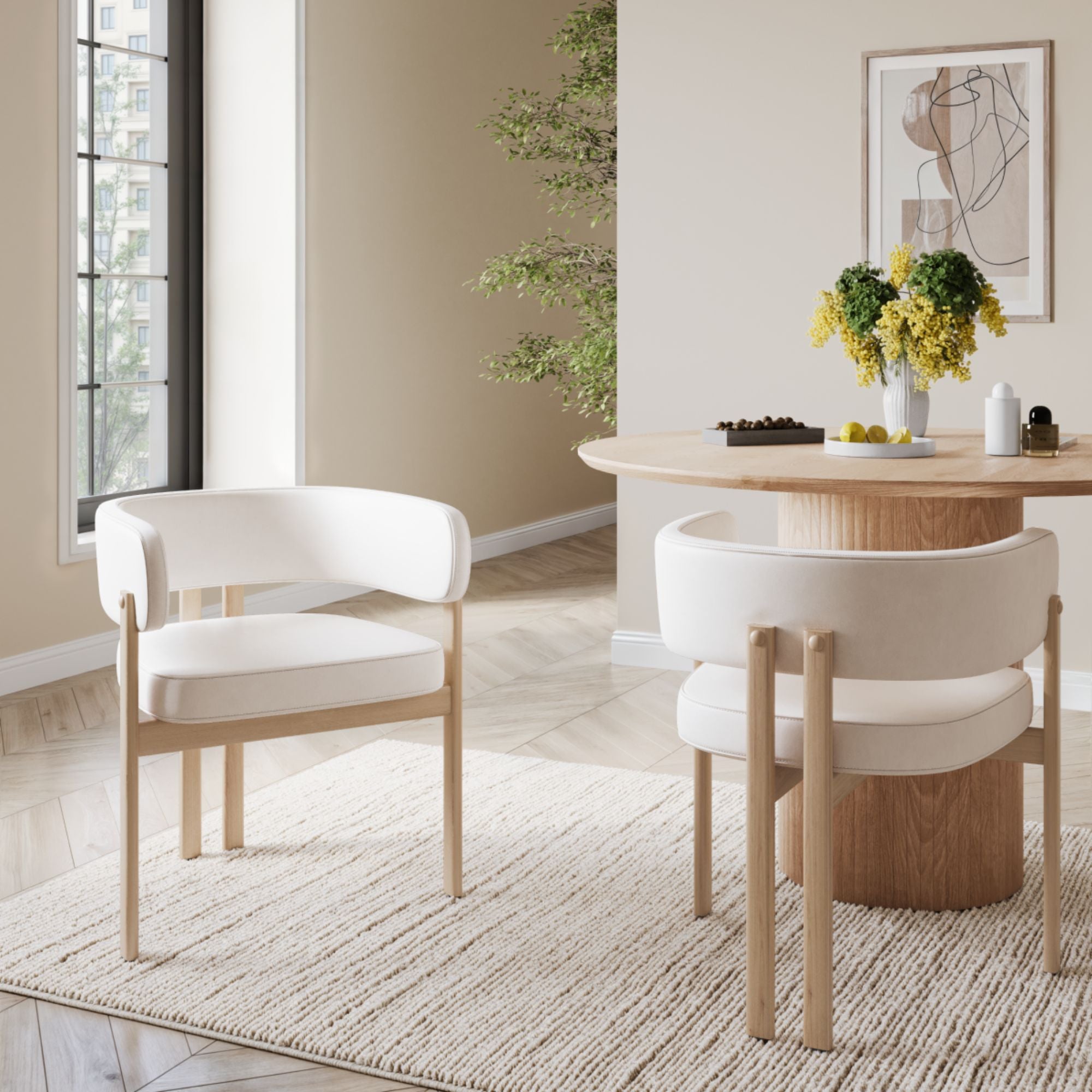 Chaise de salle à manger Belisse crème (Lot de 2)