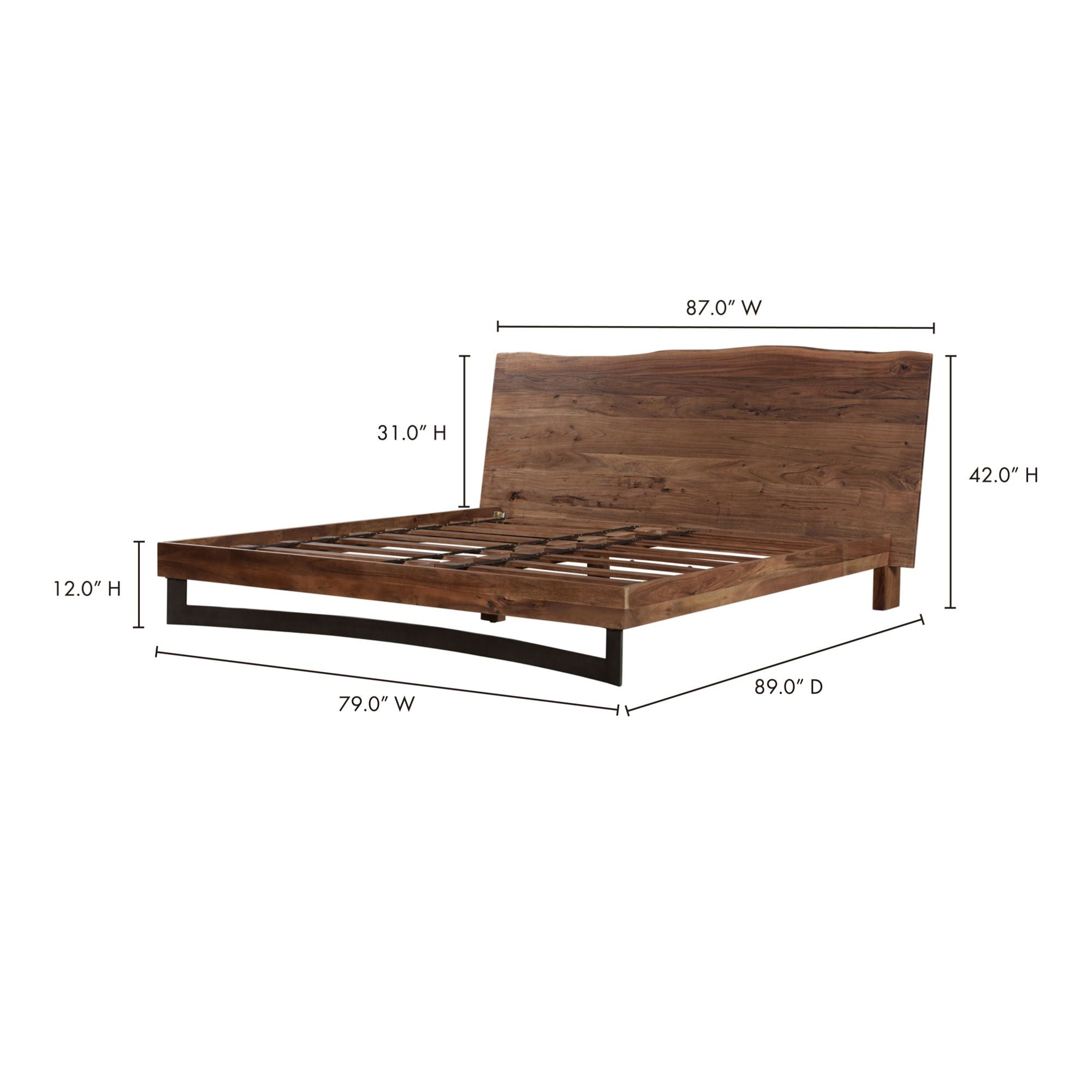 Moe's Home Bent Size Bed Brown | CastleUp Experience Centre Online Furniture