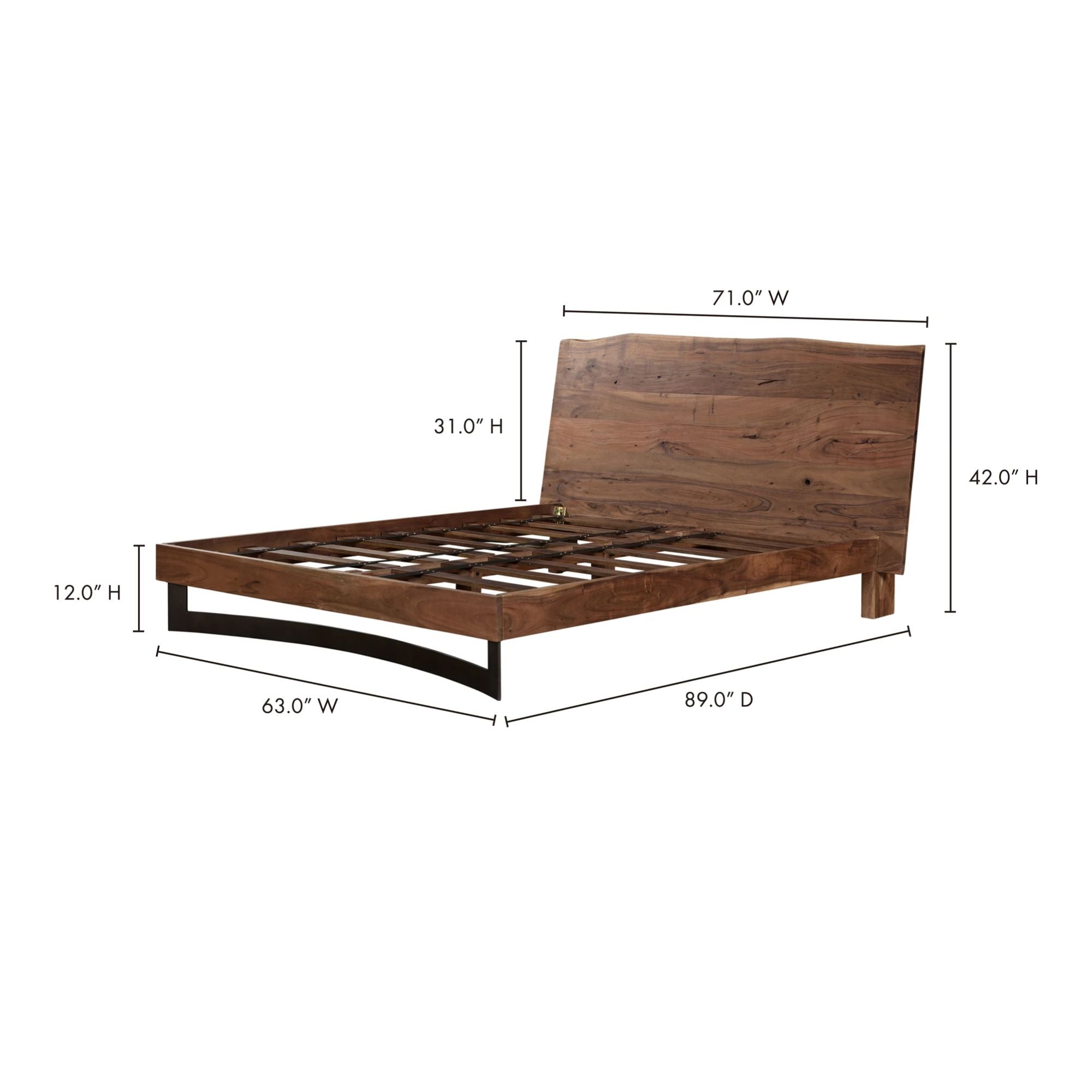 Moe's Home Bent Size Bed Brown | CastleUp Experience Centre Online Furniture