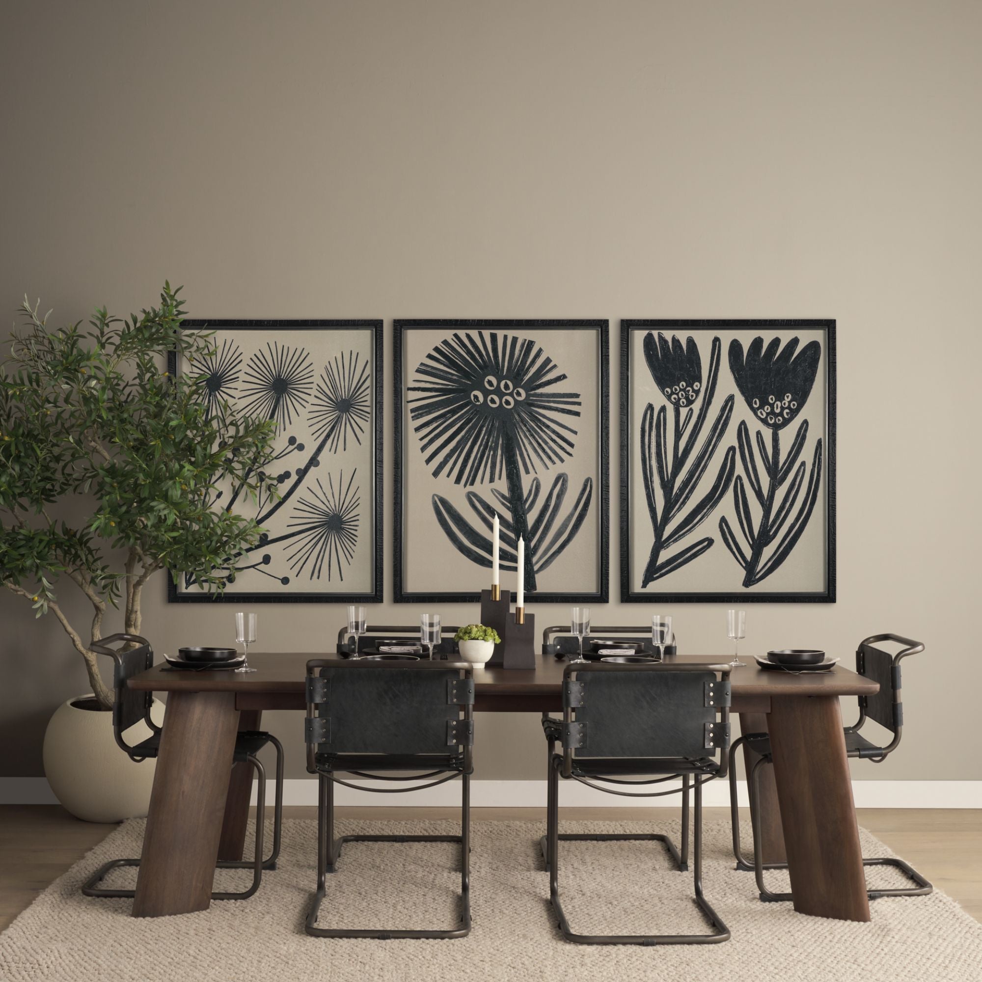 Mercana Berbick Leather Iron Frame Dining Chair in Black | CastleUp Experience Centre Online Furniture