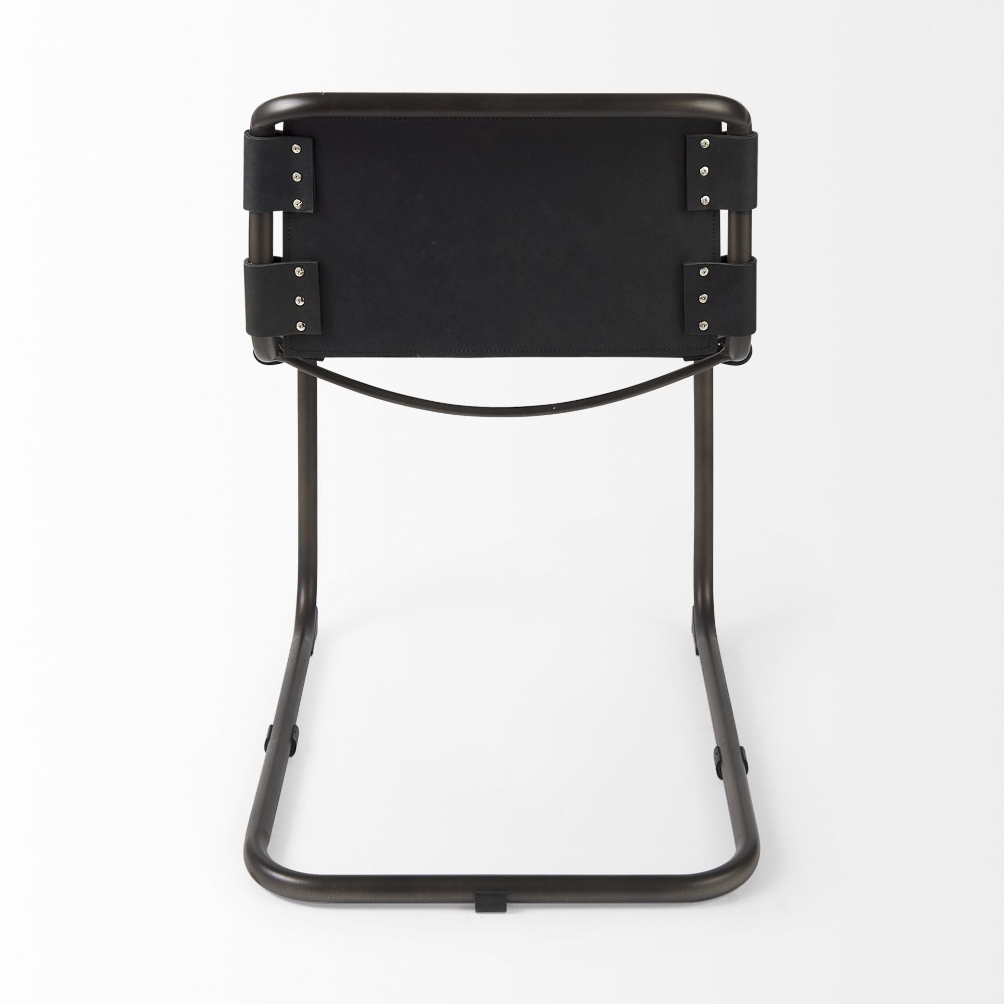 Mercana Berbick Leather Iron Frame Dining Chair in Black | CastleUp Experience Centre Online Furniture