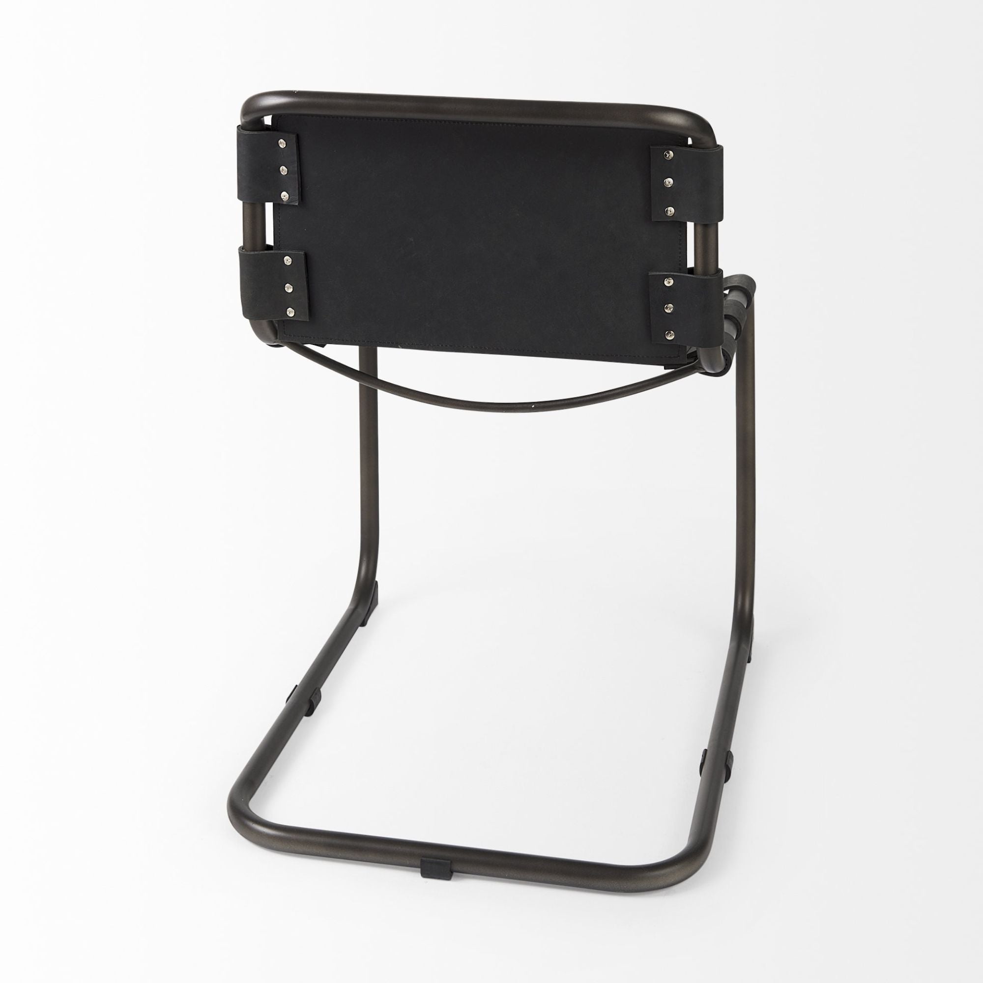 Mercana Berbick Leather Iron Frame Dining Chair in Black | CastleUp Experience Centre Online Furniture