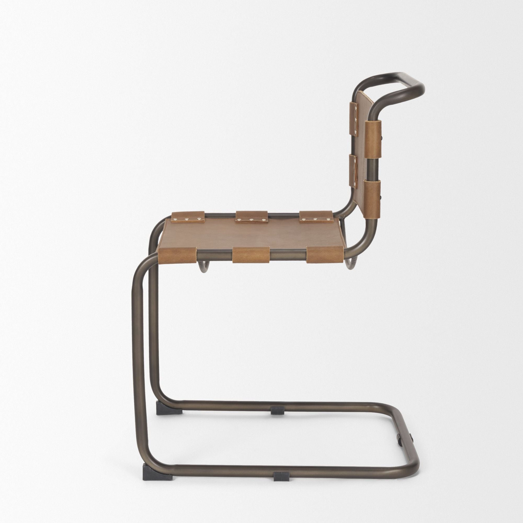 Mercana Berbick Leather Iron Frame Dining Chair in Black | CastleUp Experience Centre Online Furniture