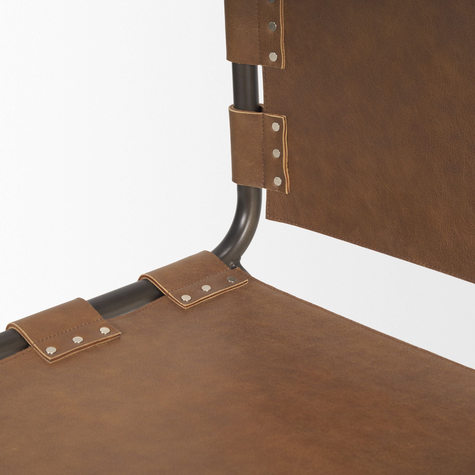 Mercana Berbick Leather Iron Frame Dining Chair in Black | CastleUp Experience Centre Online Furniture