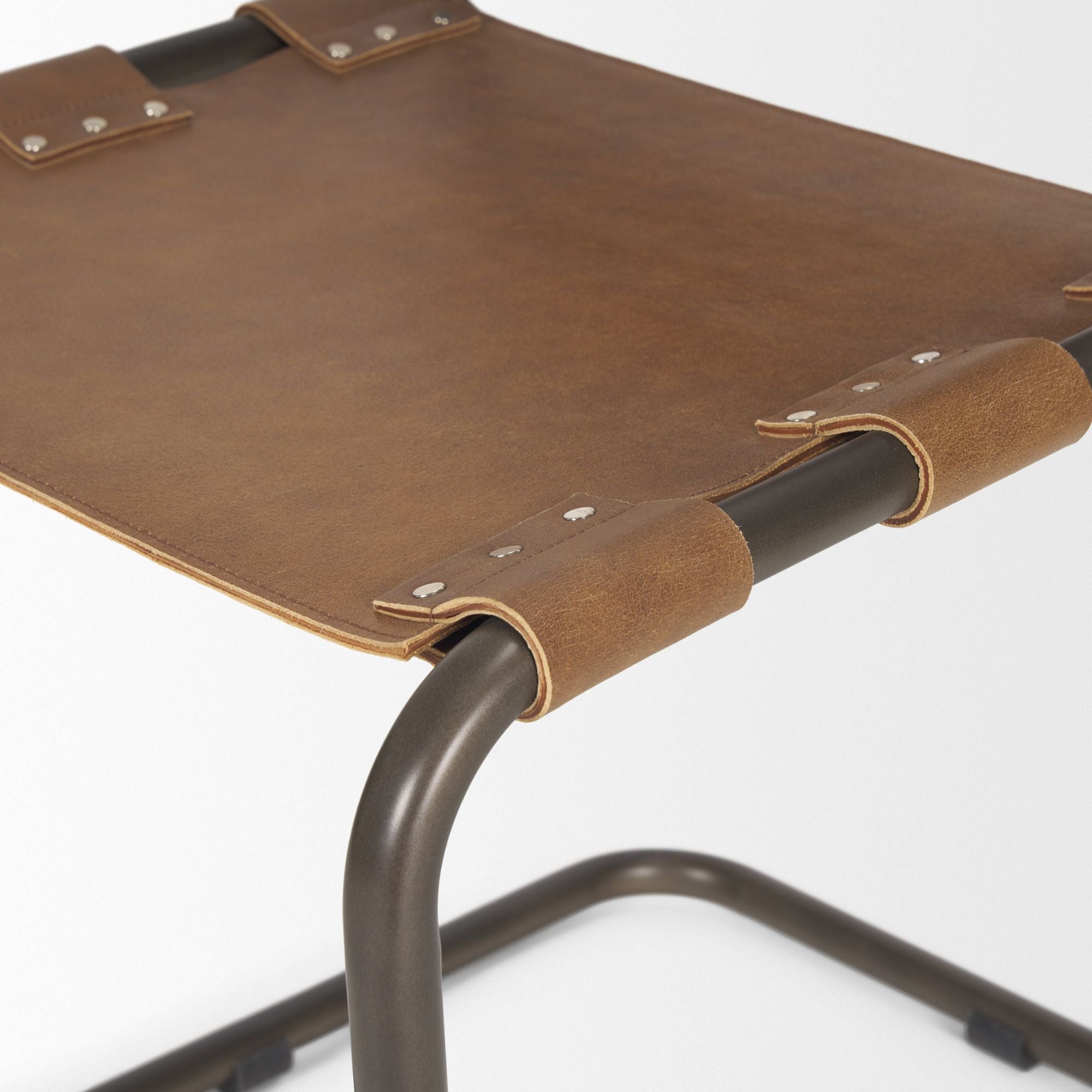 Mercana Berbick Leather Iron Frame Dining Chair in Black | CastleUp Experience Centre Online Furniture