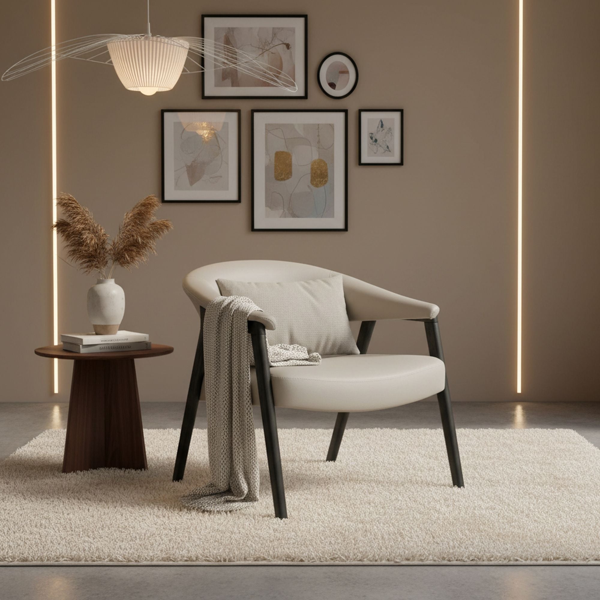 Bexley Accent Chair in Mushroom and Black
