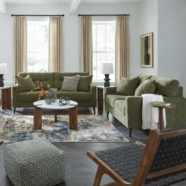 Olive green Bixler sofa set by Signature Design Ashley with plush cushions and modern design, perfect for living room seating.