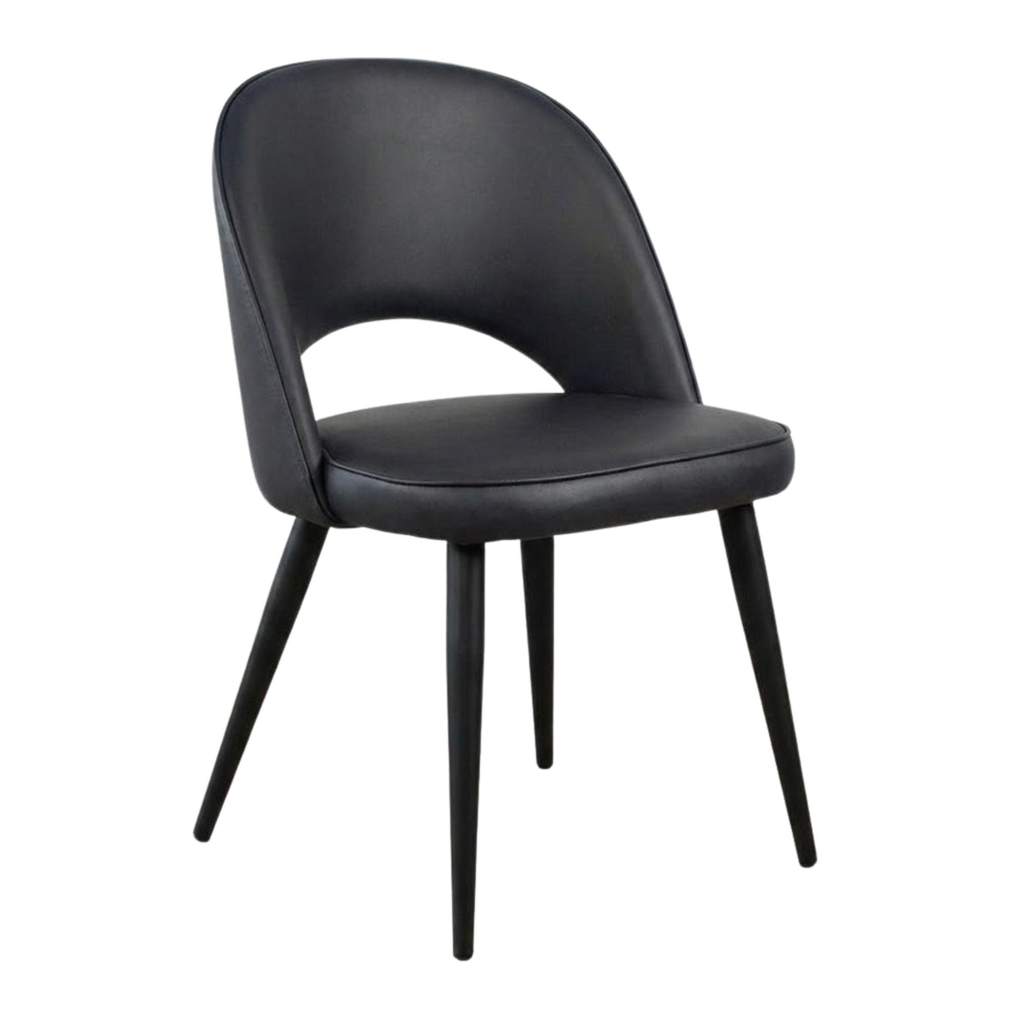 Coco Dining Chair Collection in Black Vegan Leather | CastleUp Experience Centre Online Furniture
