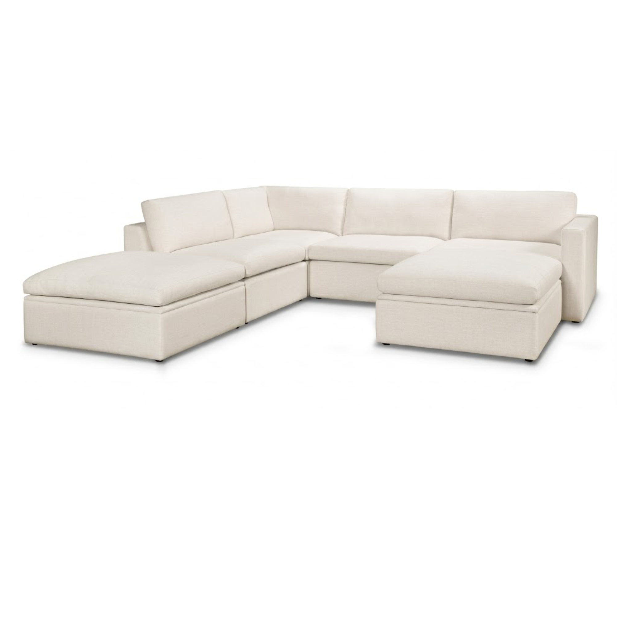 Canadian-made Statum Designs Inc Blair Collection 6-piece sectional sofa with plush cushions and modern fabric upholstery.