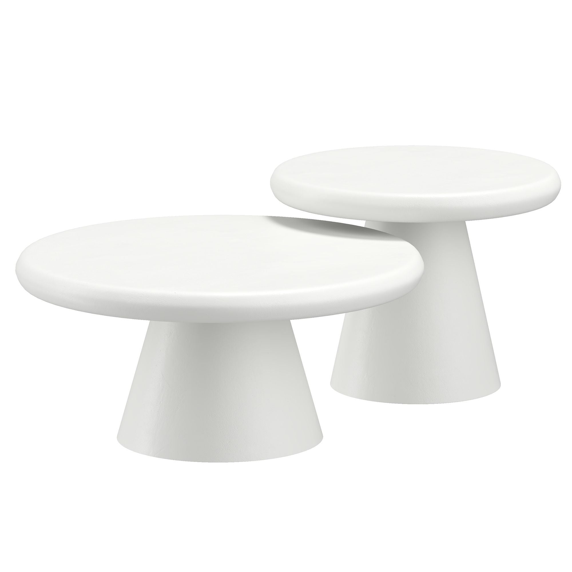 Ensemble de 2 tables basses rondes Adira en or antique et noir