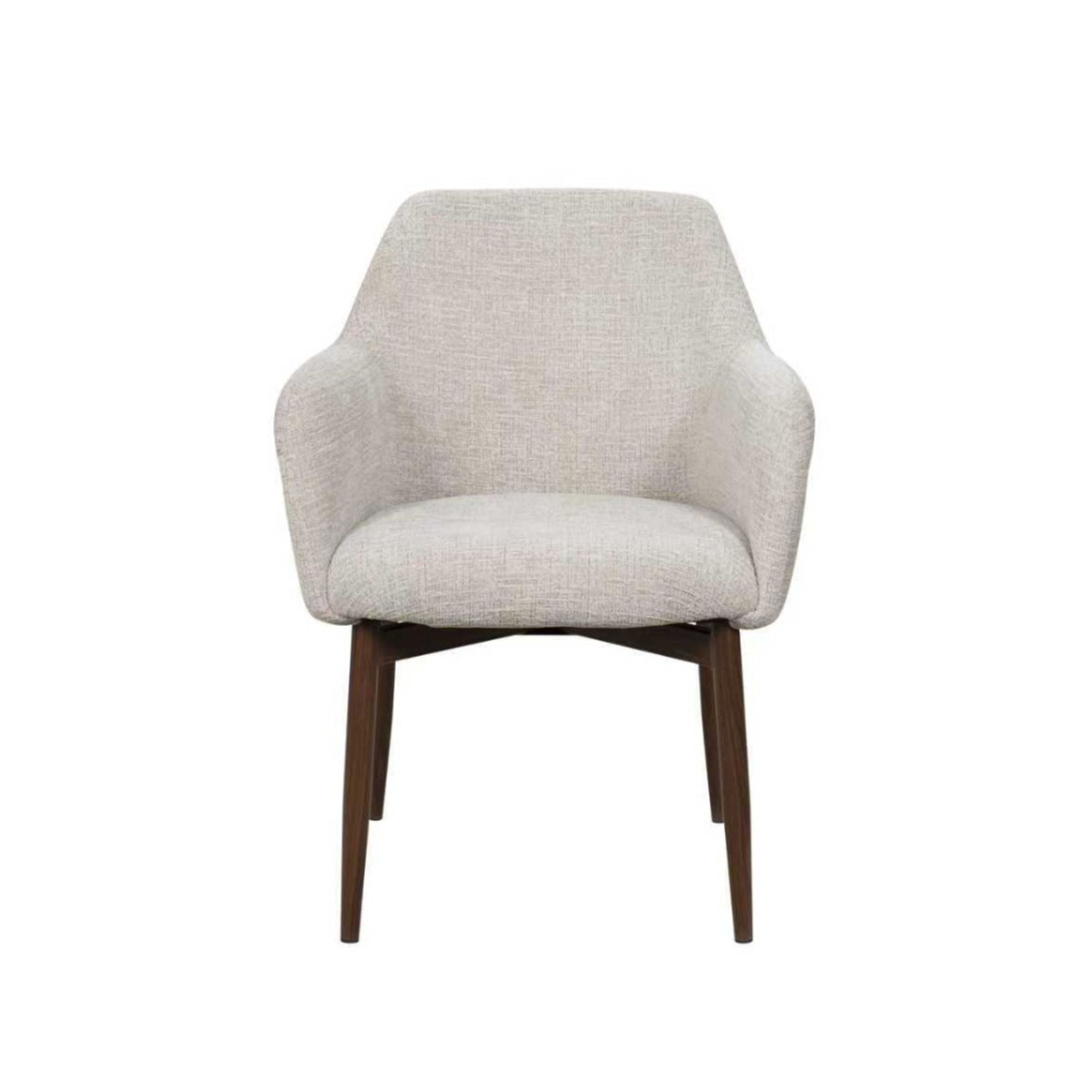 Bouclé Dining Chair Set WALNUT/BEIGE (Set of 2)