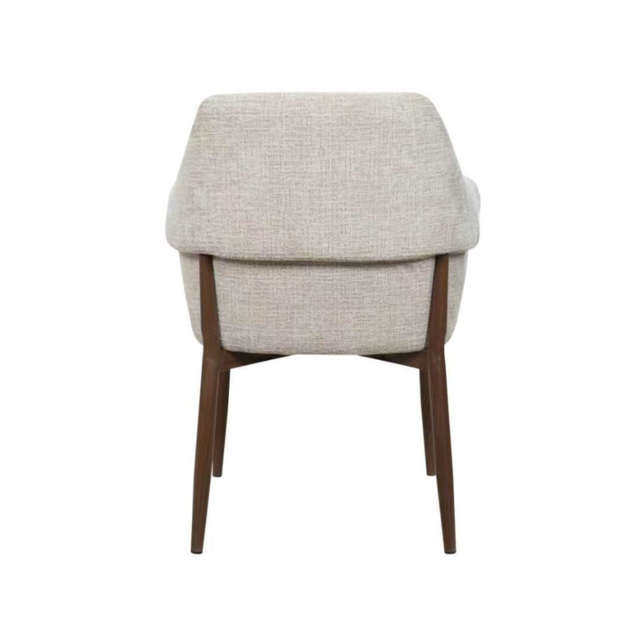 Bouclé Dining Chair Set WALNUT/BEIGE (Set of 2)