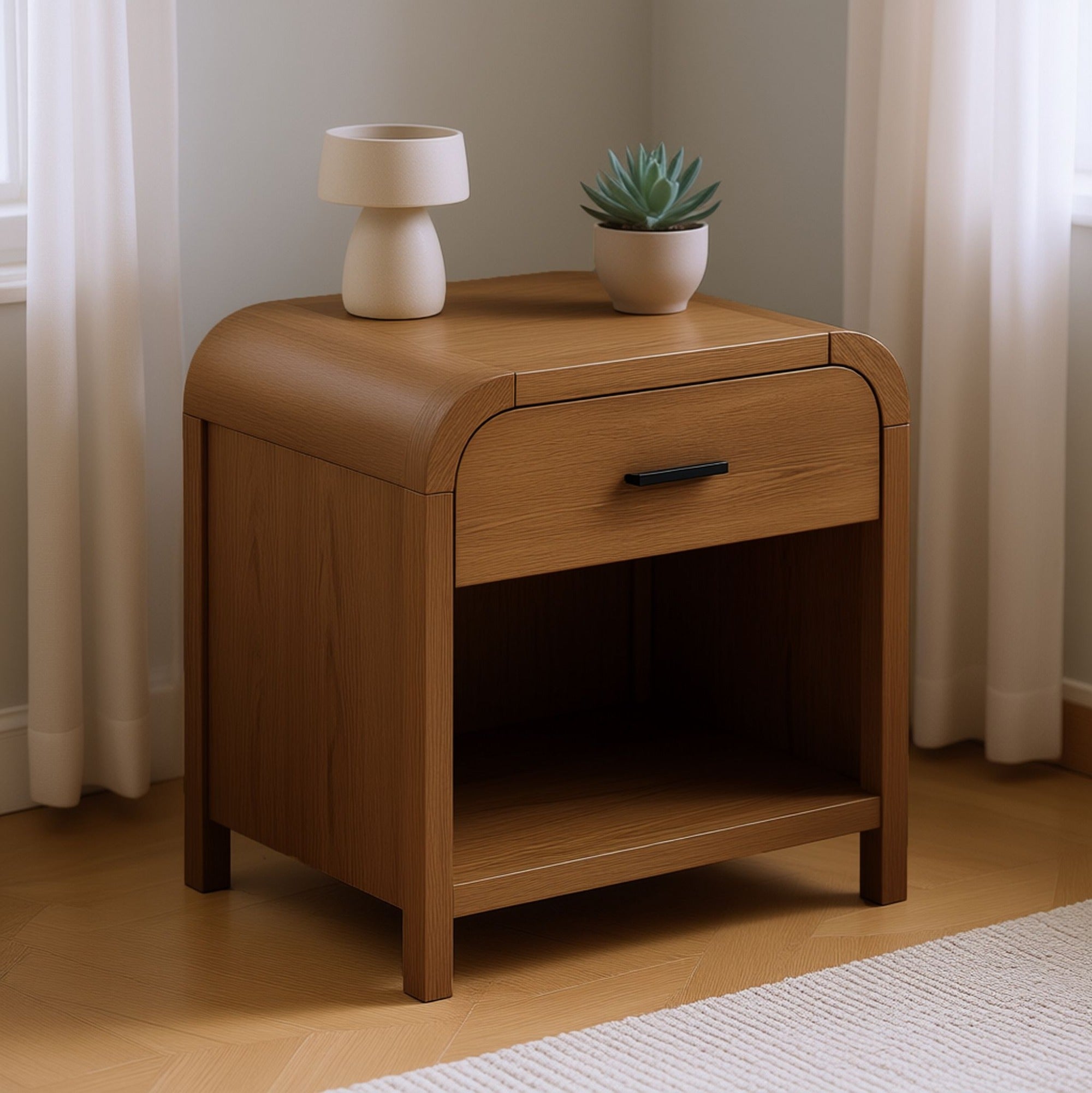 owman 1 Drawer Accent Table in Walnut