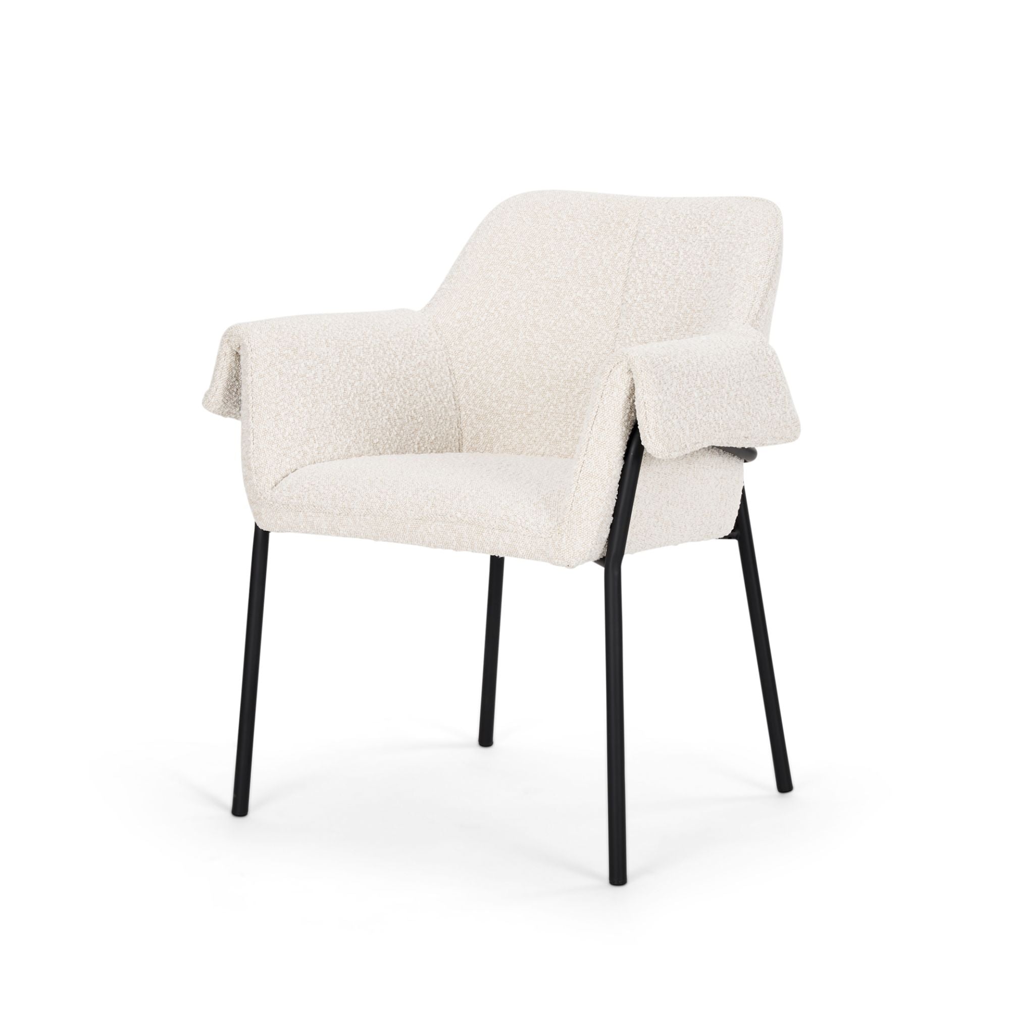 Mercana Brently Boucle Fabric Dining Chair in Cream | CastleUp Experience Centre Online Furniture