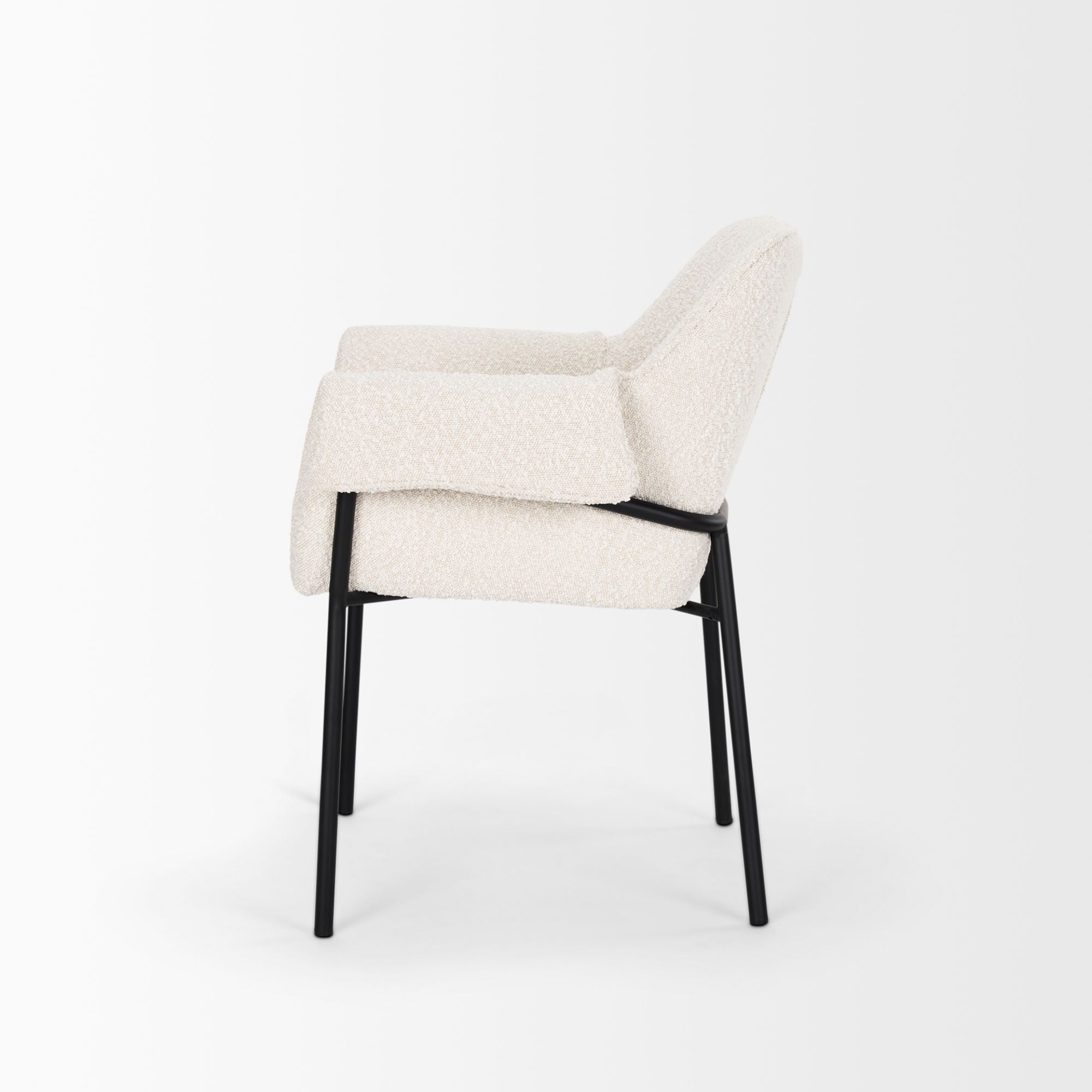 Mercana Brently Boucle Fabric Dining Chair in Cream | CastleUp Experience Centre Online Furniture