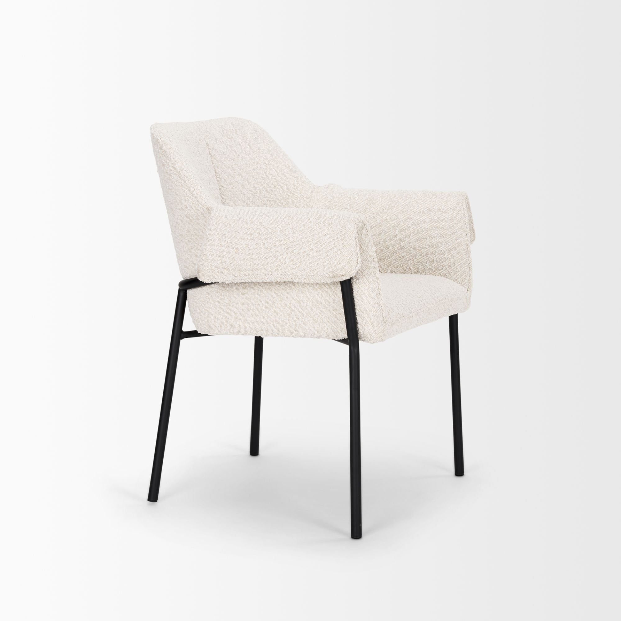 Mercana Brently Boucle Fabric Dining Chair in Cream | CastleUp Experience Centre Online Furniture