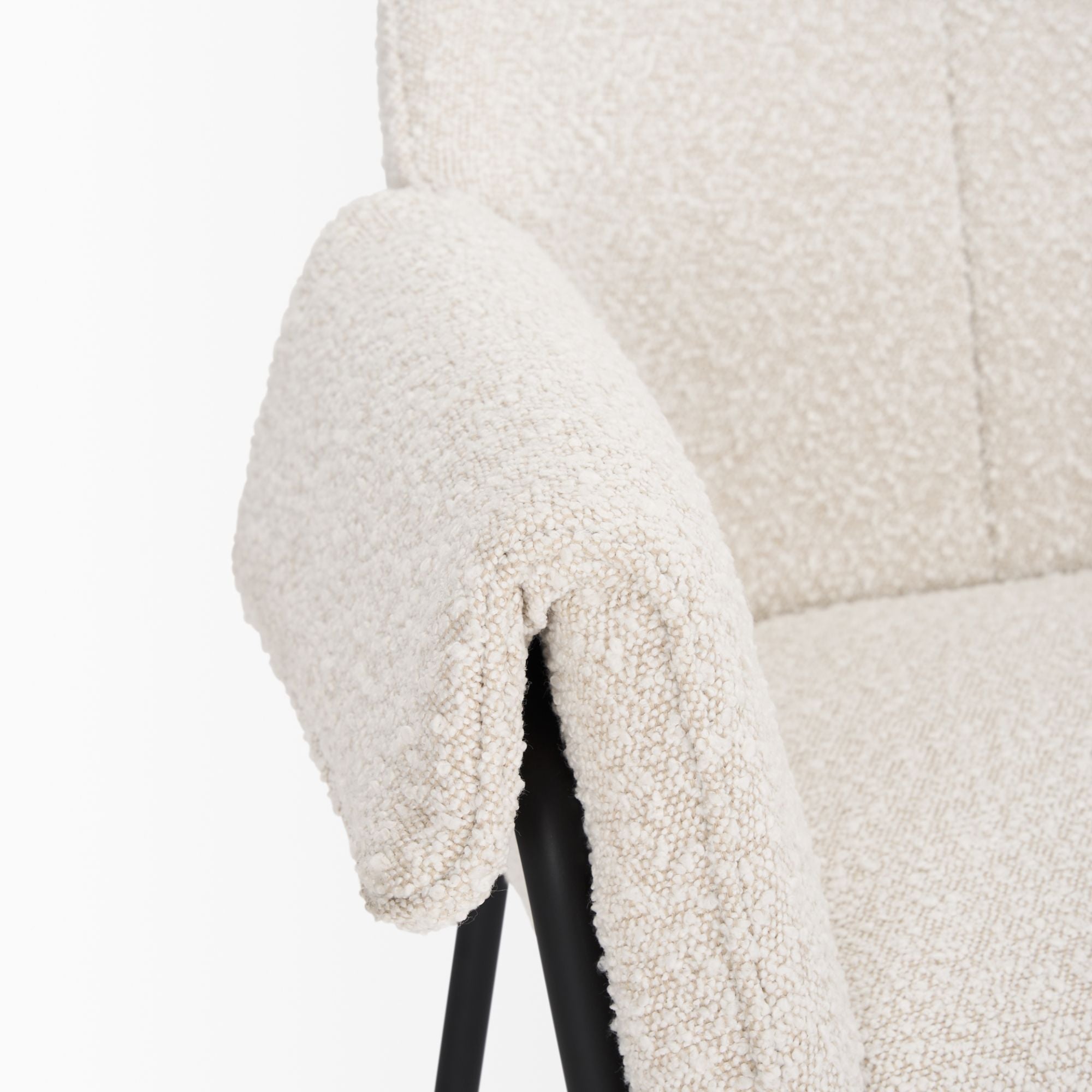 Mercana Brently Boucle Fabric Dining Chair in Cream | CastleUp Experience Centre Online Furniture