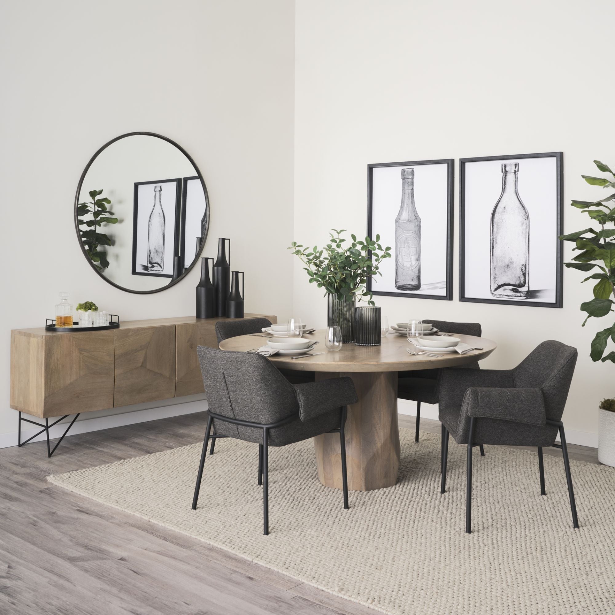 Mercana Brently Fabric Dining Chair in Gray | CastleUp Experience Centre Online Furniture