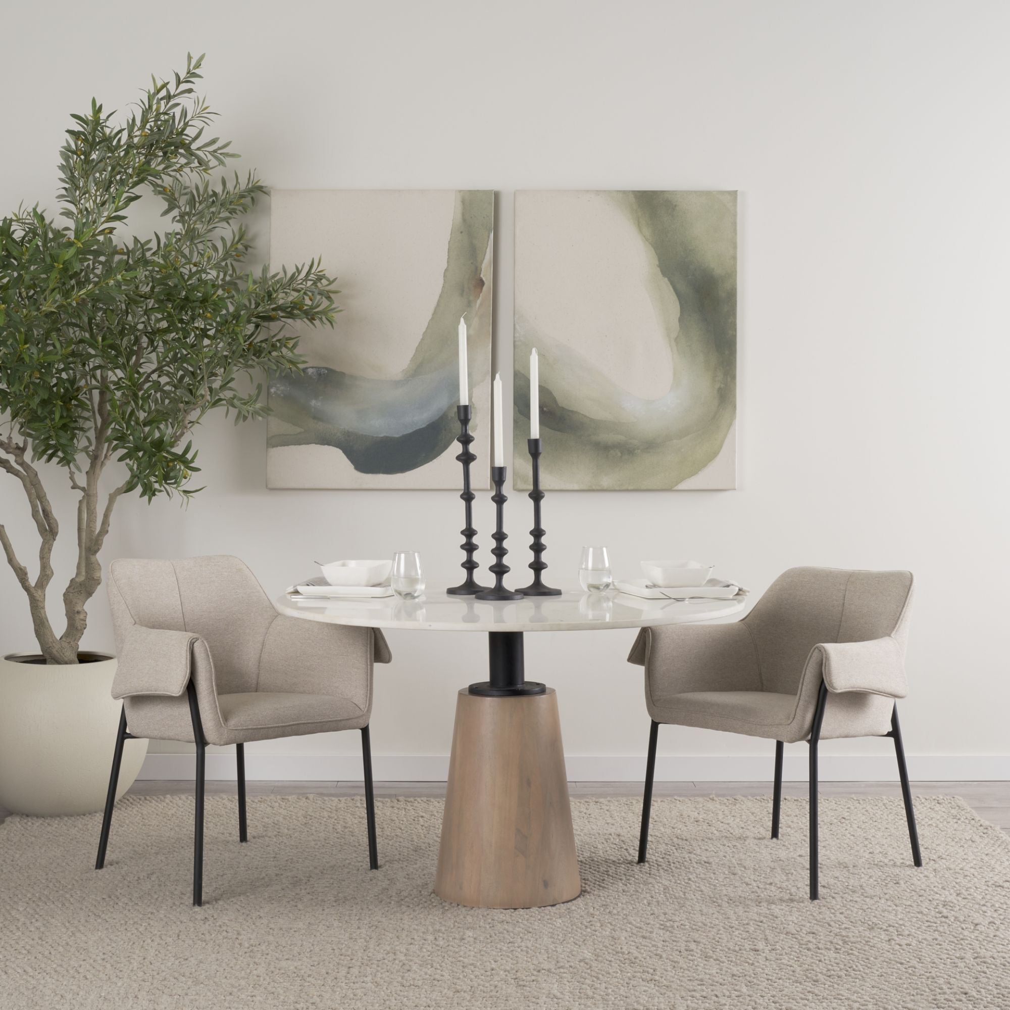 Mercana Brently Fabric Dining Chair in Oatmeal | CastleUp Experience Centre Online Furniture