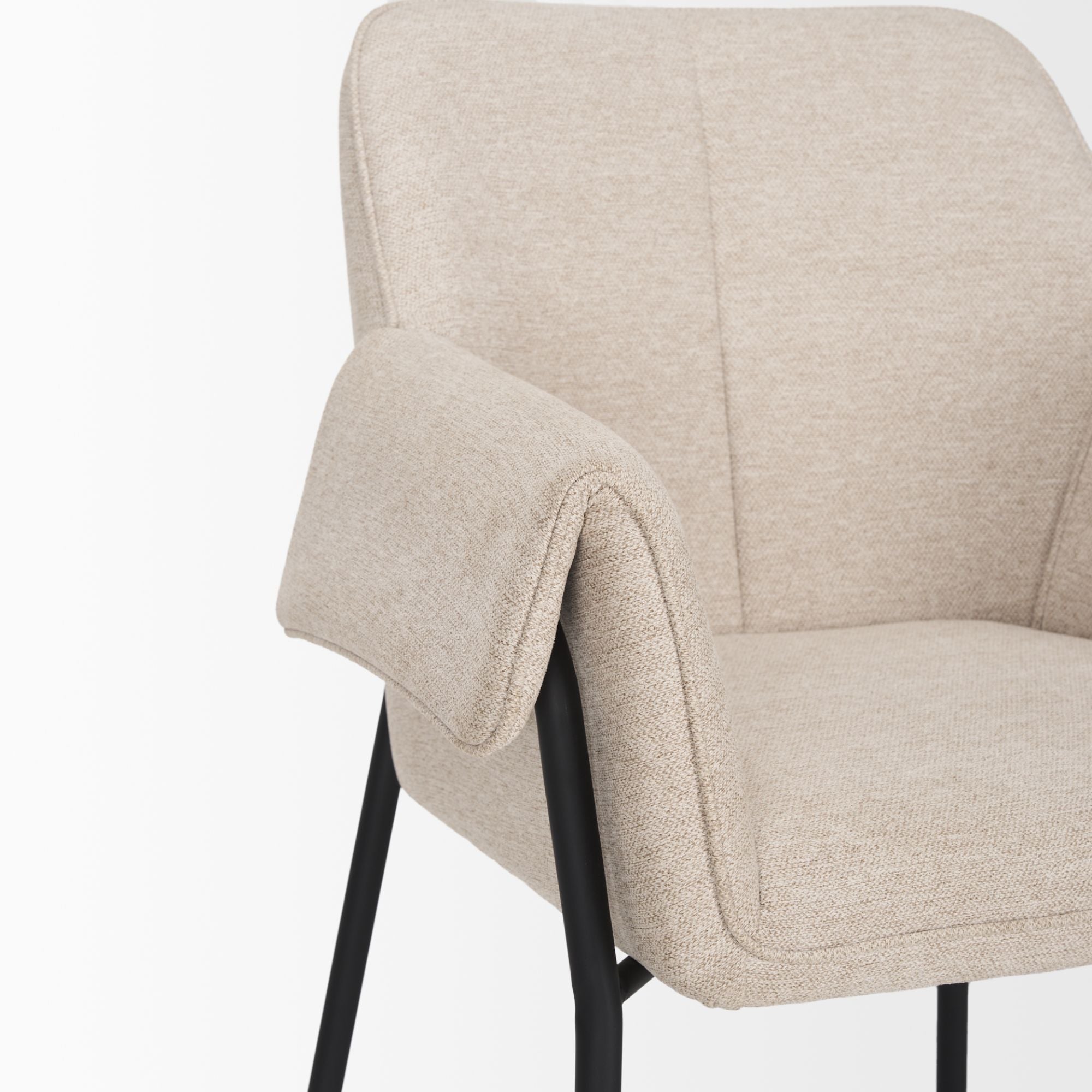 Mercana Brently Fabric Dining Chair in Oatmeal | CastleUp Experience Centre Online Furniture