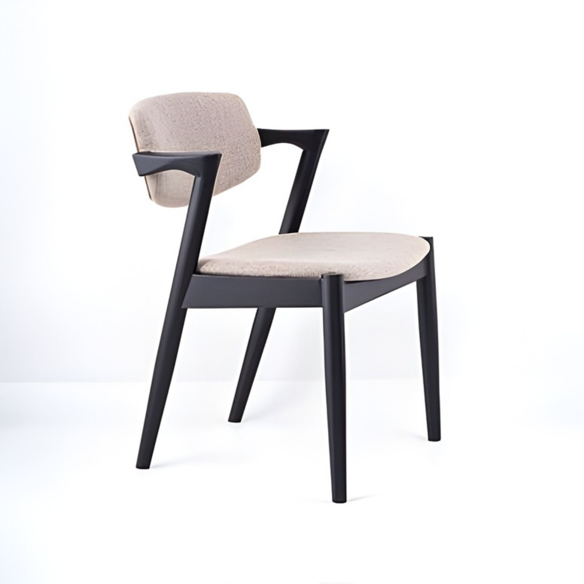 Brera Collection Wood Frame Dining Chair Beige/Black | CastleUp Experience Centre Online Furniture