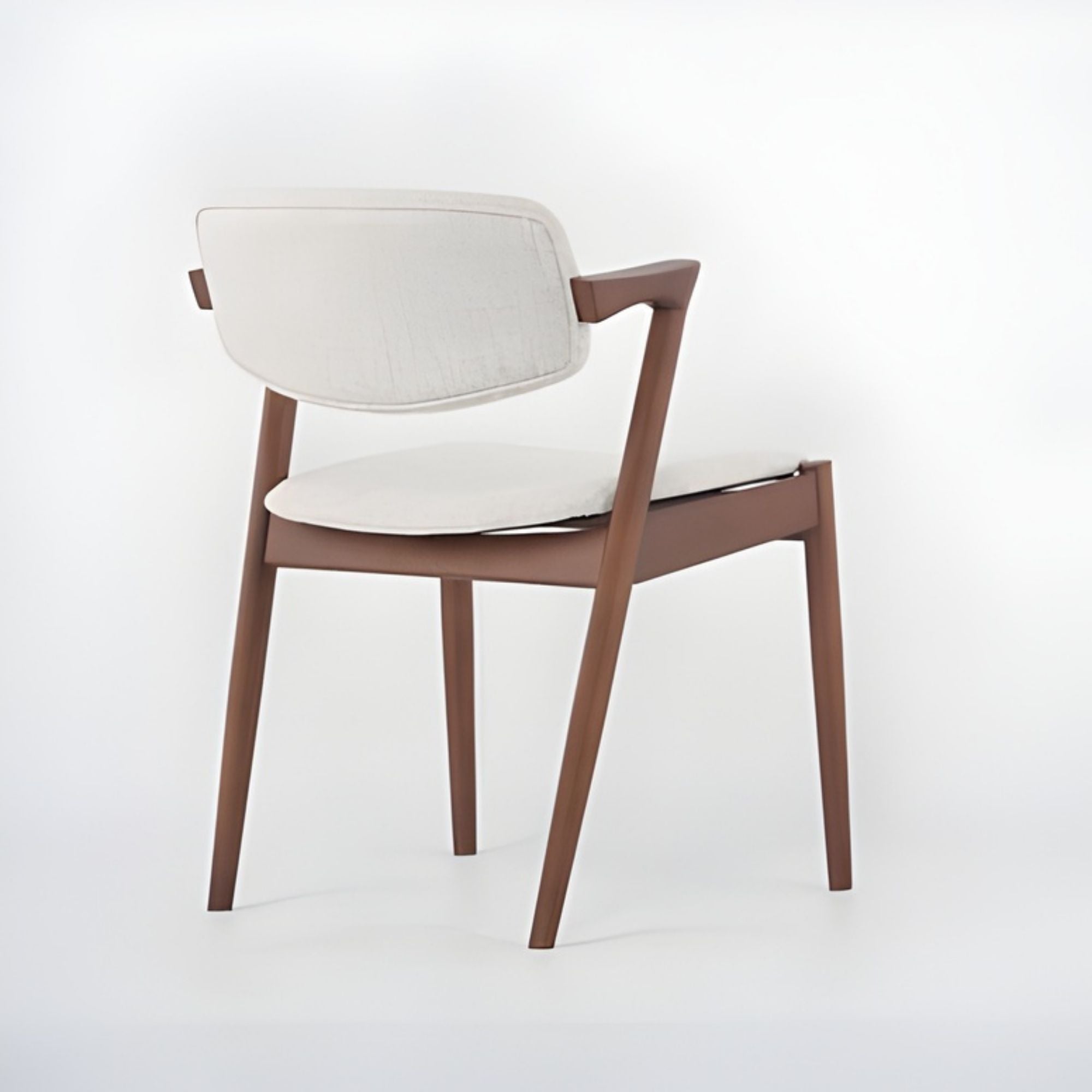 Brera Collection Wood Frame Dining Chair Beige/Walnut | CastleUp Experience Centre Online Furniture