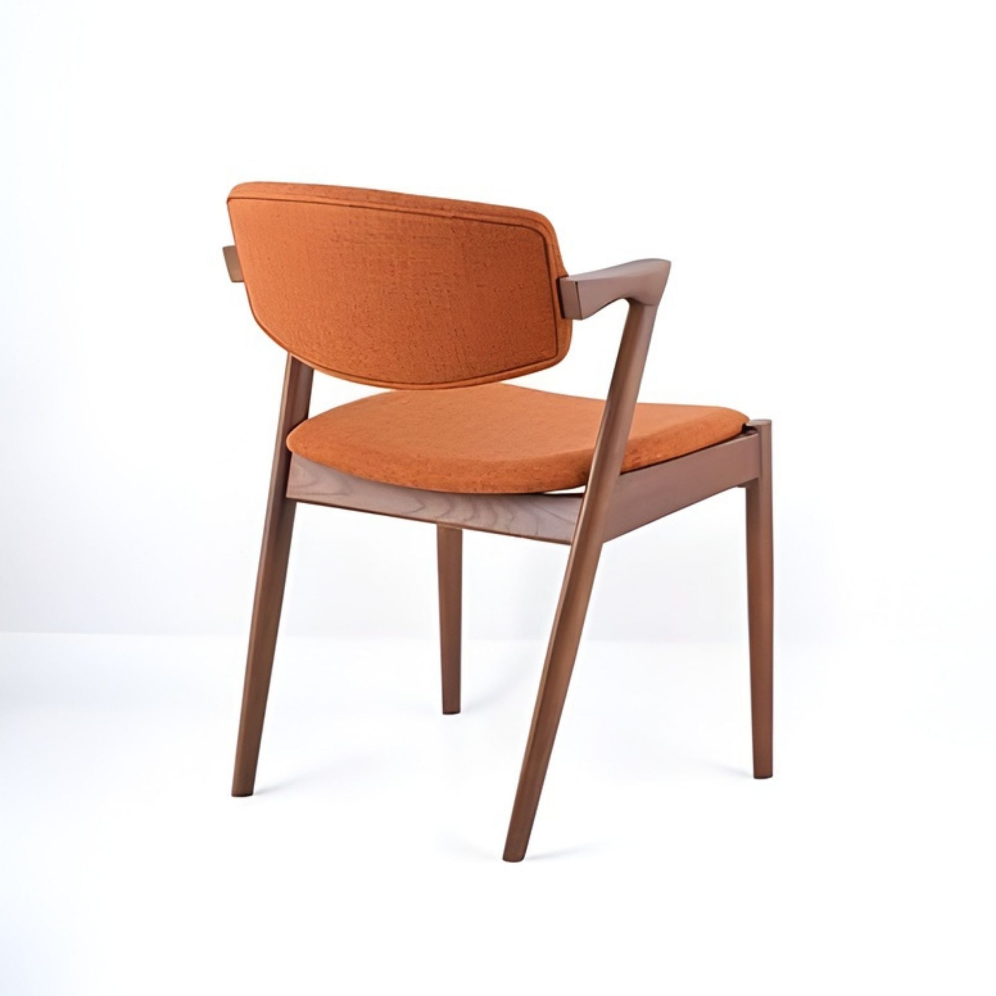 Brera Collection Wood Frame Dining Chair Orange/Walnut | CastleUp Experience Centre Online Furniture